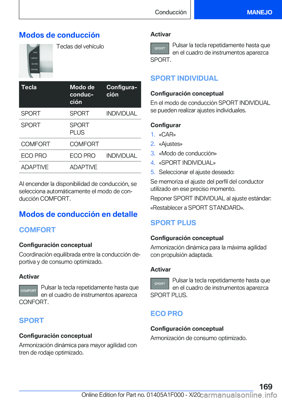 BMW X7 2021  Manuales de Empleo (in Spanish) �M�o�d�o�s��d�e��c�o�n�d�u�c�c�i�