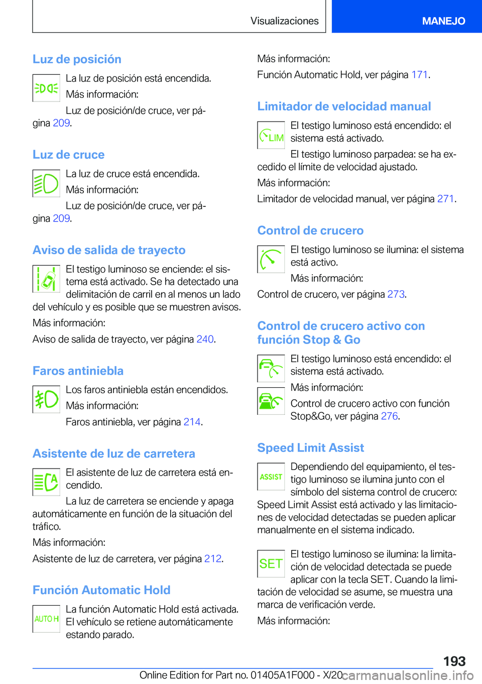BMW X7 2021  Manuales de Empleo (in Spanish) �L�u�z��d�e��p�o�s�i�c�i�
