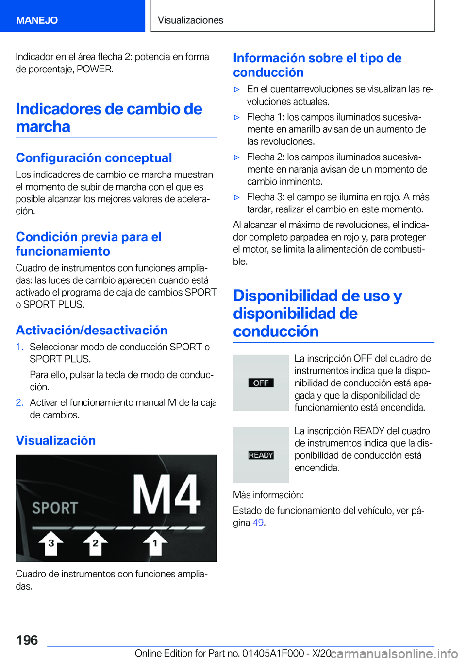 BMW X7 2021  Manuales de Empleo (in Spanish) �I�n�d�i�c�a�d�o�r��e�n��e�l��
