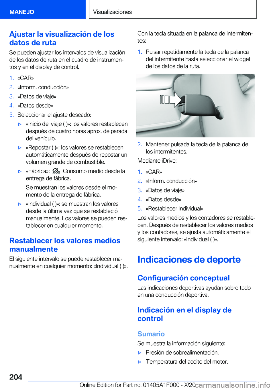 BMW X7 2021  Manuales de Empleo (in Spanish) �A�j�u�s�t�a�r��l�a��v�i�s�u�a�l�i�z�a�c�i�