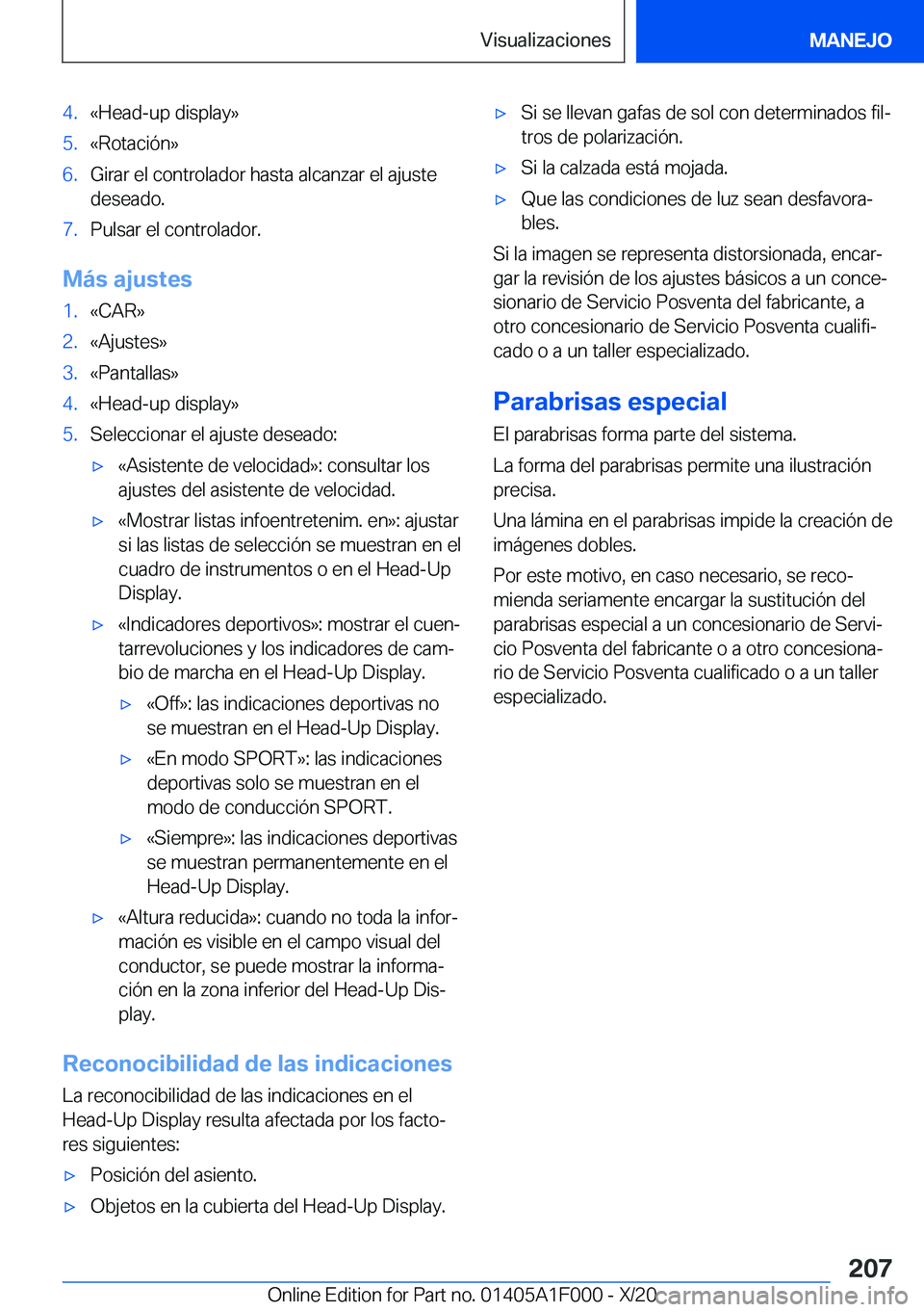 BMW X7 2021  Manuales de Empleo (in Spanish) �4�.�«�H�e�a�d�-�u�p��d�i�s�p�l�a�y�{�5�.�«�R�o�t�a�c�i�
