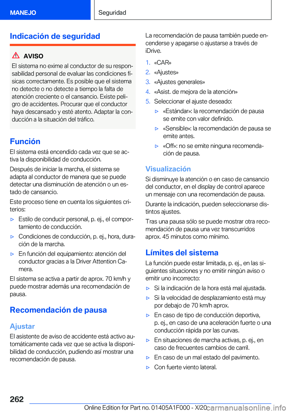 BMW X7 2021  Manuales de Empleo (in Spanish) �I�n�d�i�c�a�c�i�