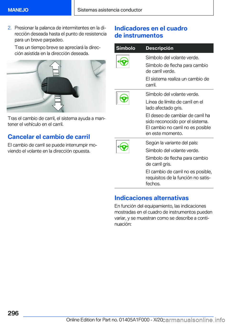 BMW X7 2021  Manuales de Empleo (in Spanish) �2�.�P�r�e�s�i�o�n�a�r��l�a��p�a�l�a�n�c�a��d�e��i�n�t�e�r�m�i�t�e�n�t�e�s��e�n��l�a��d�iª�r�e�c�c�i�