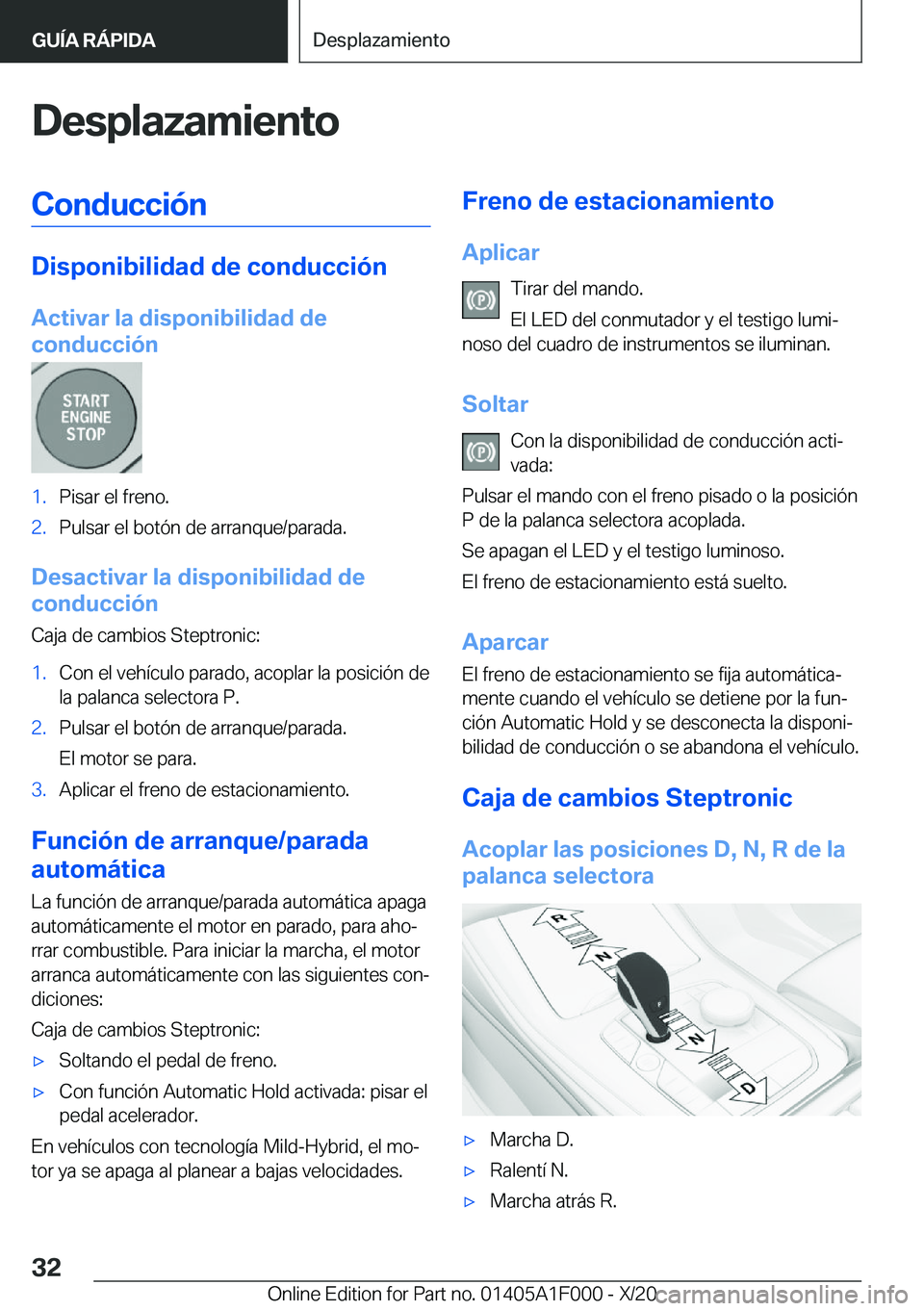 BMW X7 2021  Manuales de Empleo (in Spanish) �D�e�s�p�l�a�z�a�m�i�e�n�t�o�C�o�n�d�u�c�c�i�