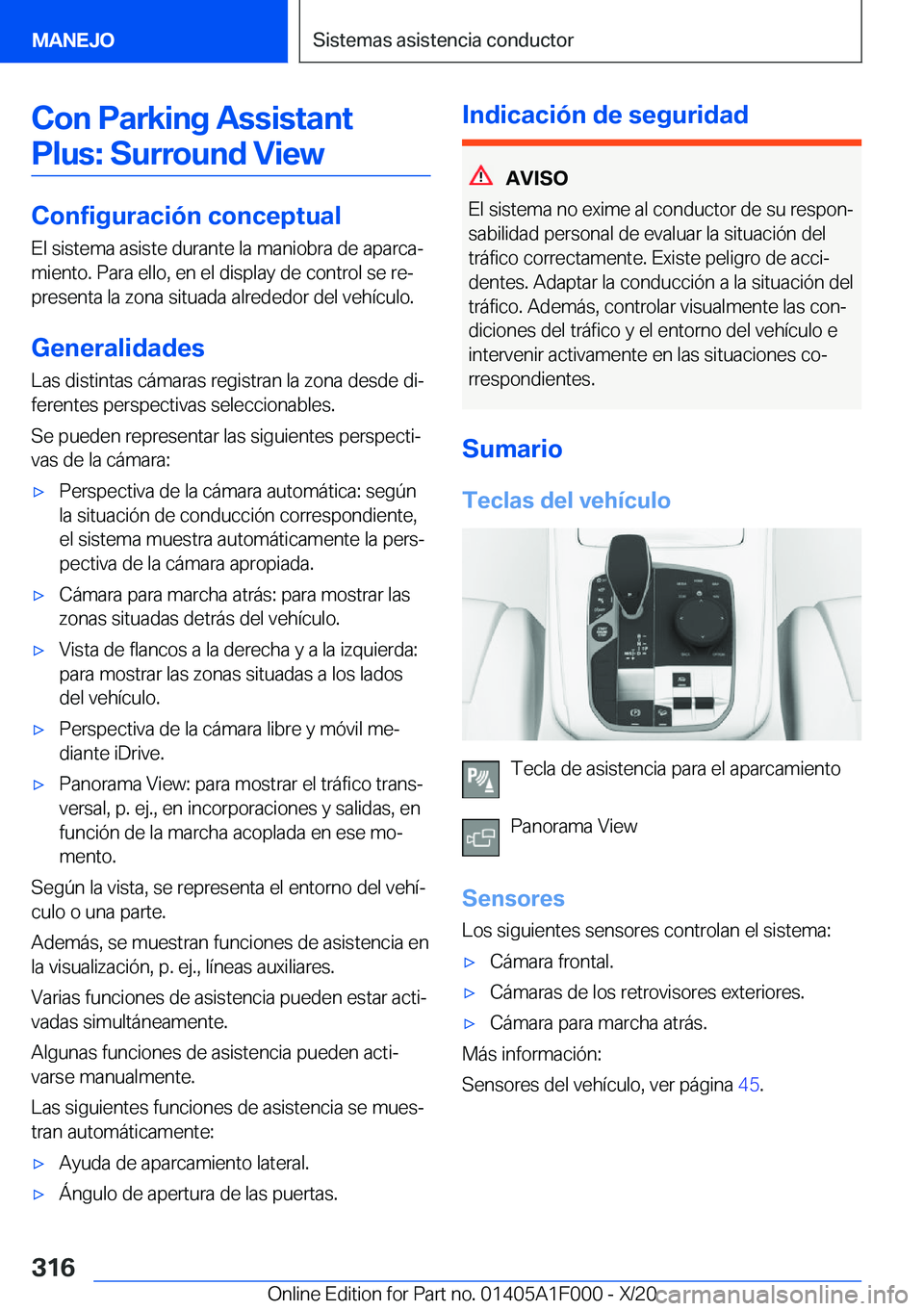 BMW X7 2021  Manuales de Empleo (in Spanish) �C�o�n��P�a�r�k�i�n�g��A�s�s�i�s�t�a�n�t�P�l�u�s�:��S�u�r�r�o�u�n�d��V�i�e�w
�C�o�n�f�i�g�u�r�a�c�i�