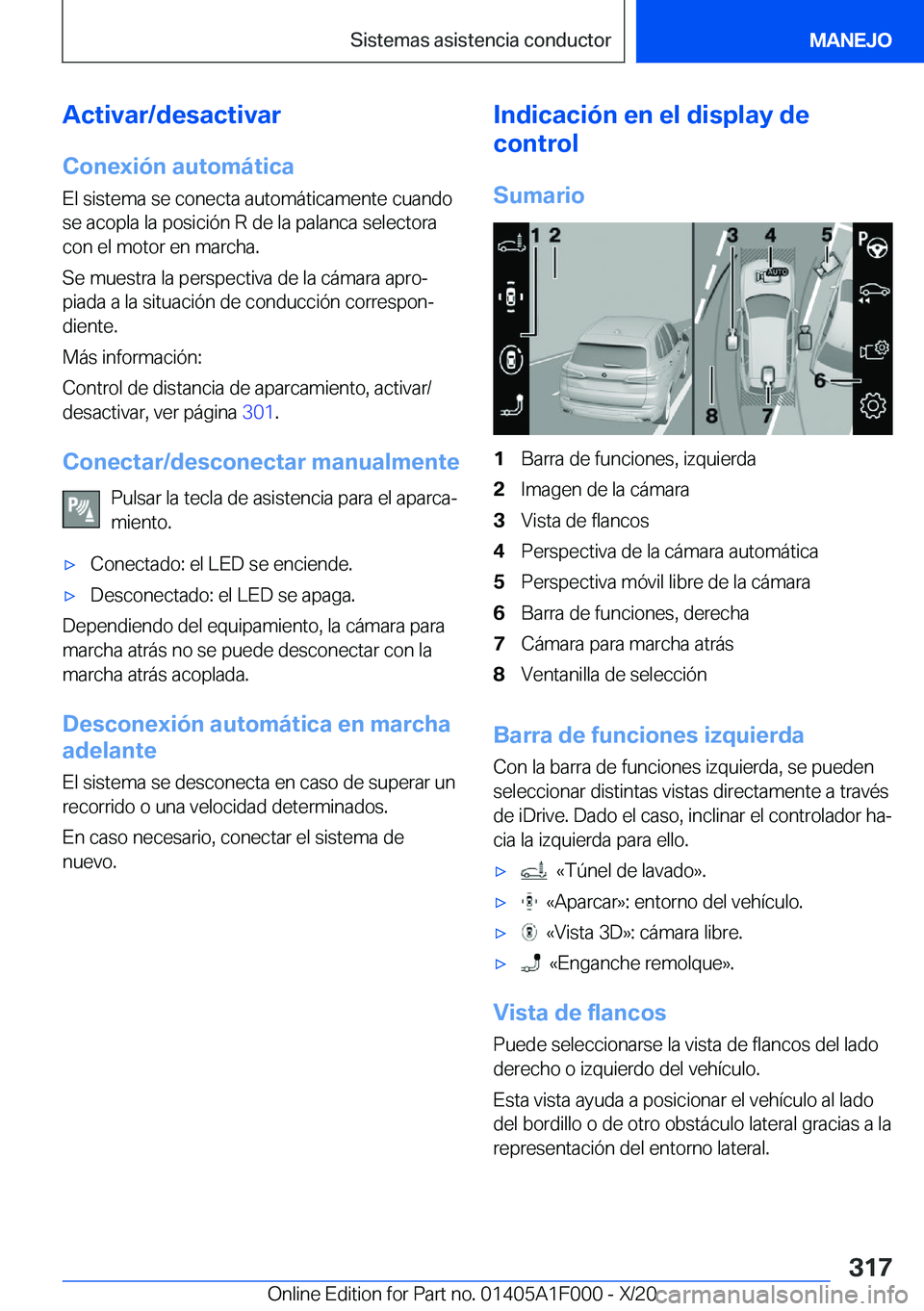 BMW X7 2021  Manuales de Empleo (in Spanish) �A�c�t�i�v�a�r�/�d�e�s�a�c�t�i�v�a�r�C�o�n�e�x�i�