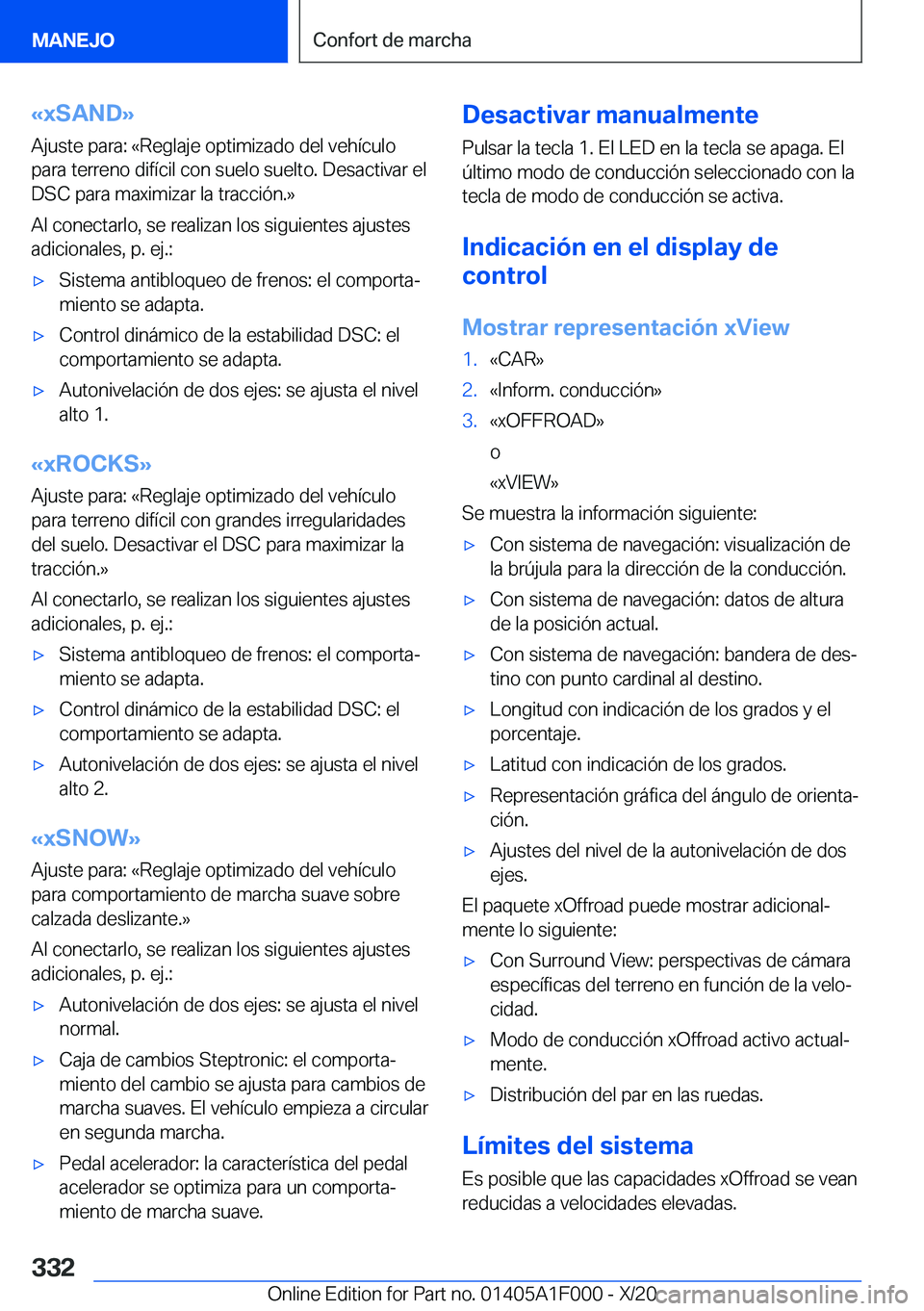 BMW X7 2021  Manuales de Empleo (in Spanish) �k�x�S�A�N�D�{�A�j�u�s�t�e��p�a�r�a�:��«�R�e�g�l�a�j�e��o�p�t�i�m�i�z�a�d�o��d�e�l��v�e�h�