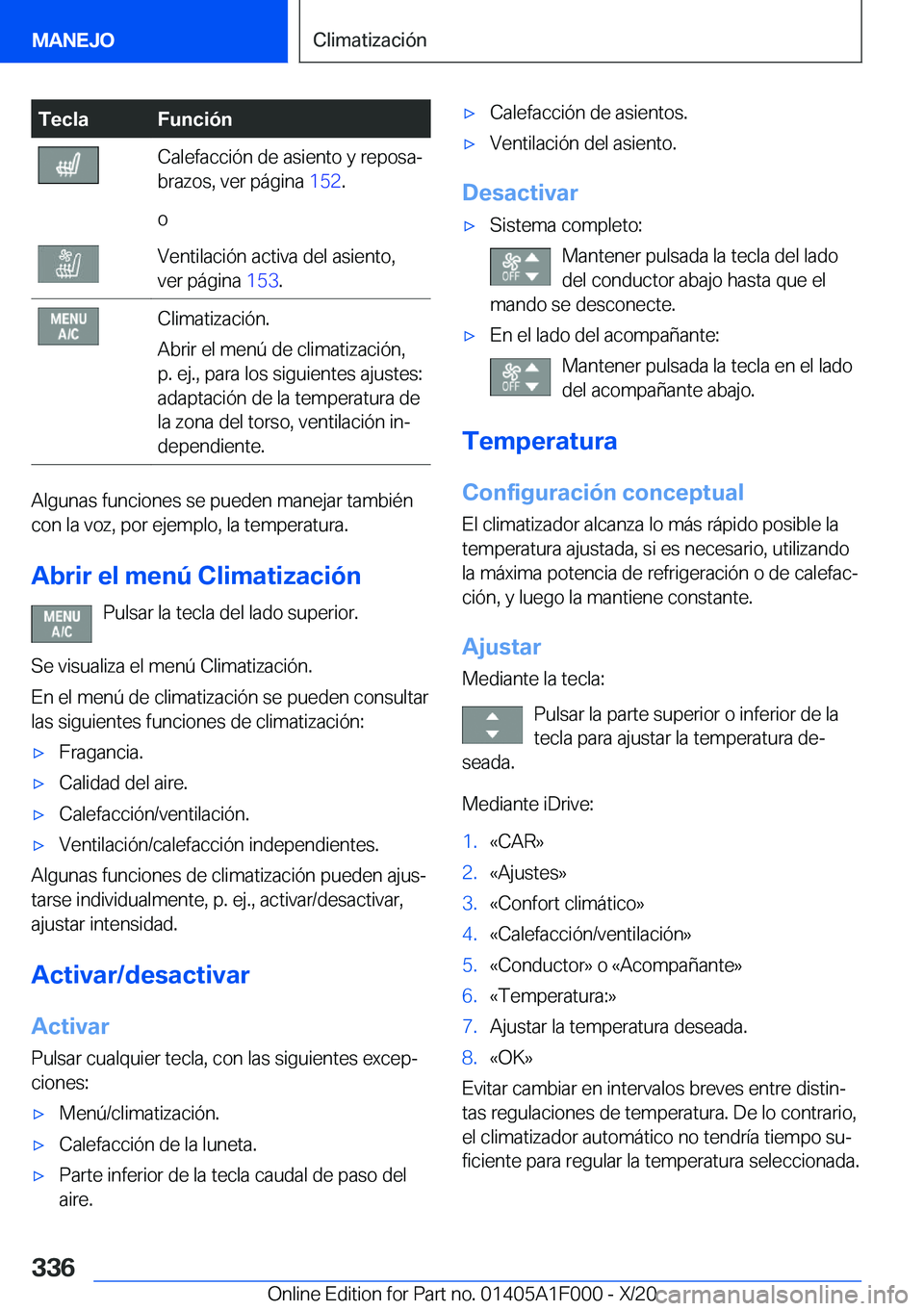 BMW X7 2021  Manuales de Empleo (in Spanish) �T�e�c�l�a�F�u�n�c�i�