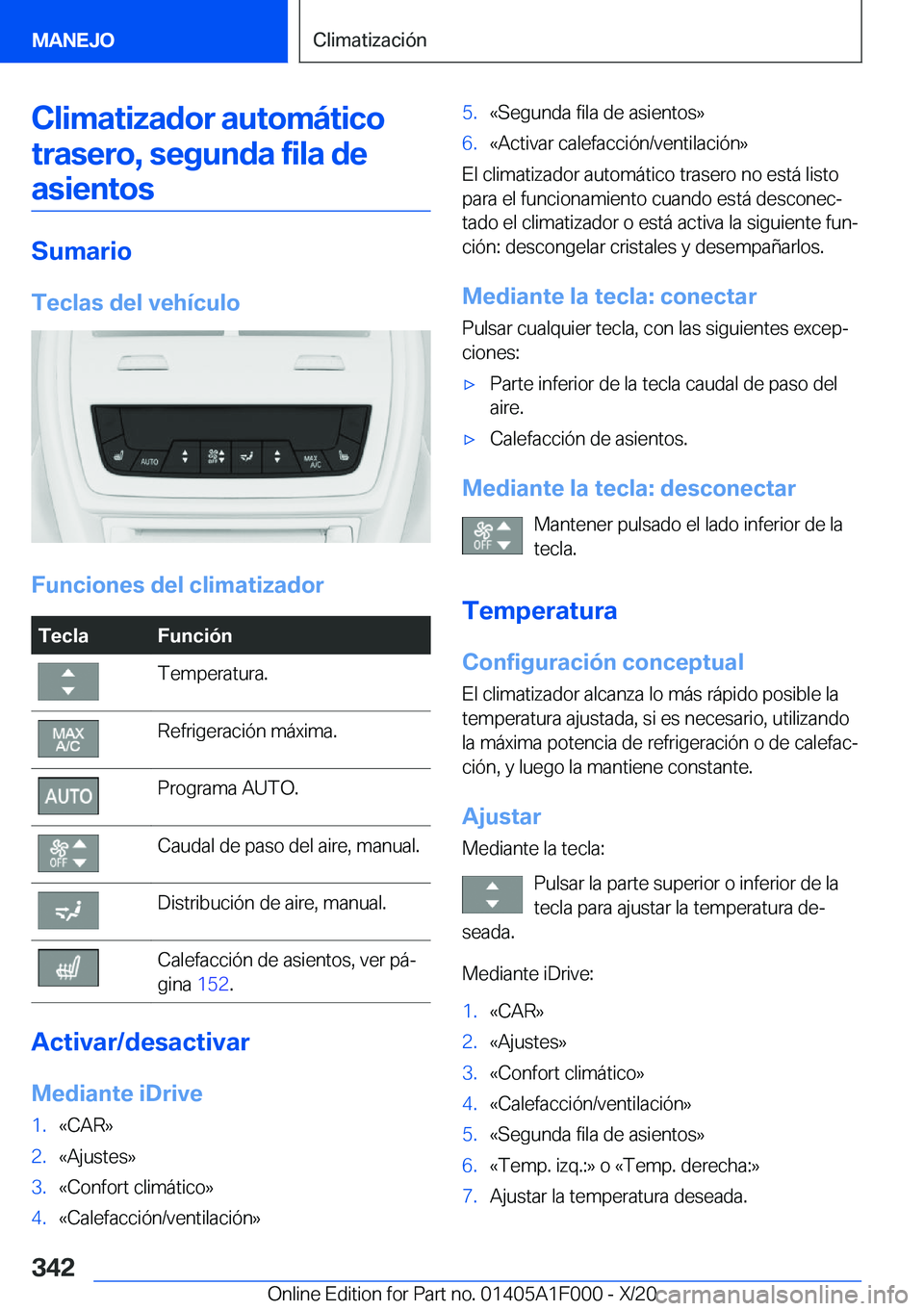 BMW X7 2021  Manuales de Empleo (in Spanish) �C�l�i�m�a�t�i�z�a�d�o�r��a�u�t�o�m�