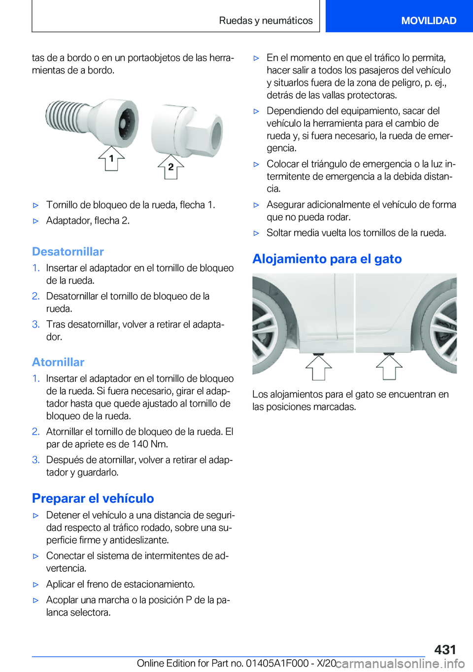 BMW X7 2021  Manuales de Empleo (in Spanish) �t�a�s��d�e��a��b�o�r�d�o��o��e�n��u�n��p�o�r�t�a�o�b�j�e�t�o�s��d�e��l�a�s��h�e�r�r�aª�m�i�e�n�t�a�s��d�e��a��b�o�r�d�o�.x�T�o�r�n�i�l�l�o��d�e��b�l�o�q�u�e�o��d�e��l�a��r�u�e�d�