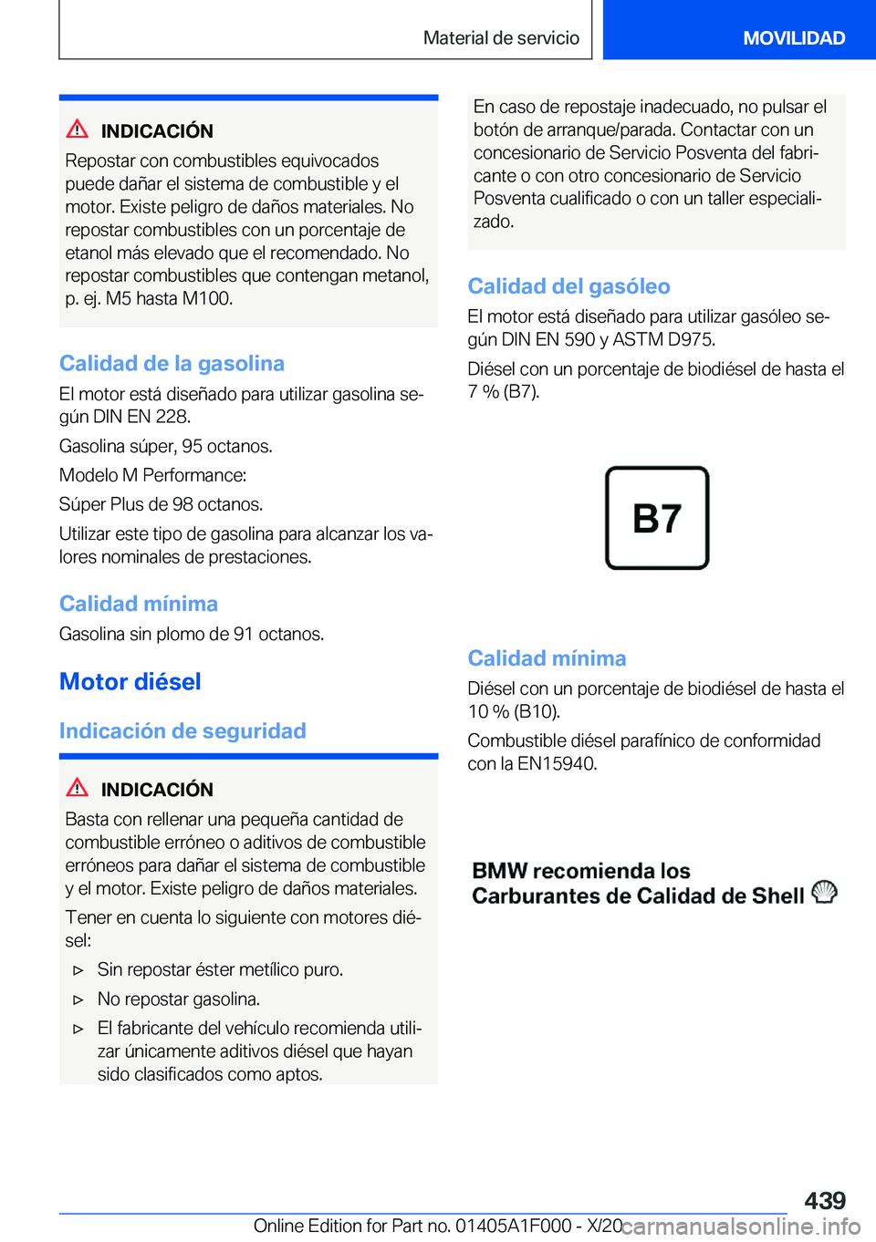 BMW X7 2021  Manuales de Empleo (in Spanish) �I�N�D�I�C�A�C�I�