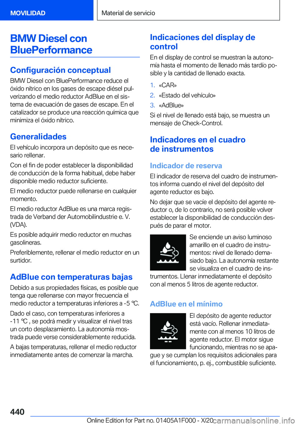 BMW X7 2021  Manuales de Empleo (in Spanish) �B�M�W��D�i�e�s�e�l��c�o�n�B�l�u�e�P�e�r�f�o�r�m�a�n�c�e
�C�o�n�f�i�g�u�r�a�c�i�