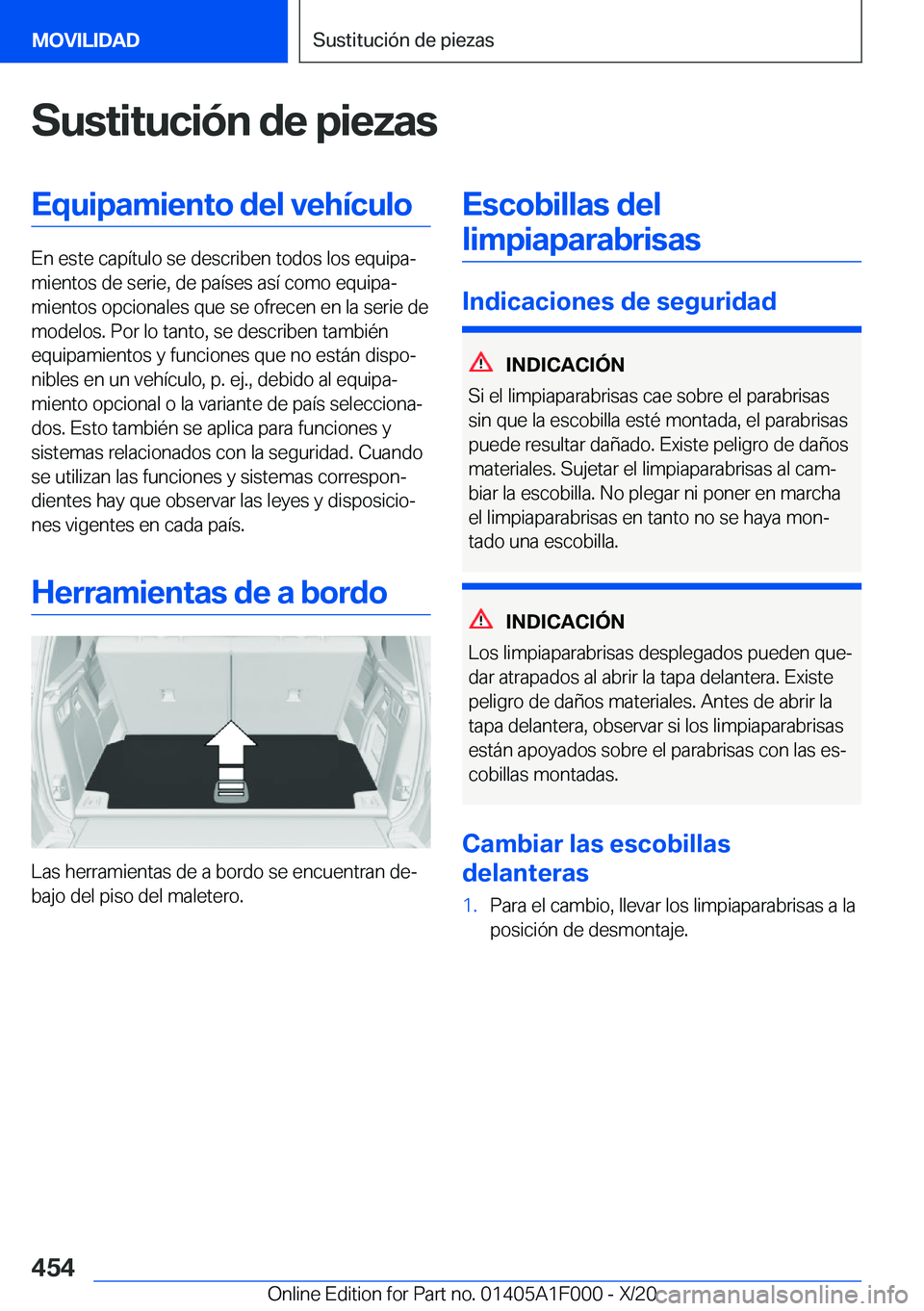 BMW X7 2021  Manuales de Empleo (in Spanish) �S�u�s�t�i�t�u�c�i�