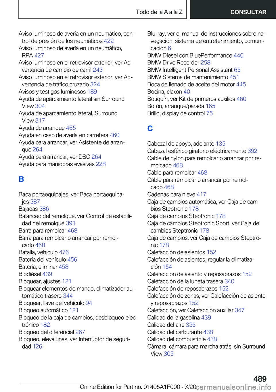 BMW X7 2021  Manuales de Empleo (in Spanish) �A�v�i�s�o��l�u�m�i�n�o�s�o��d�e��a�v�e�r�
