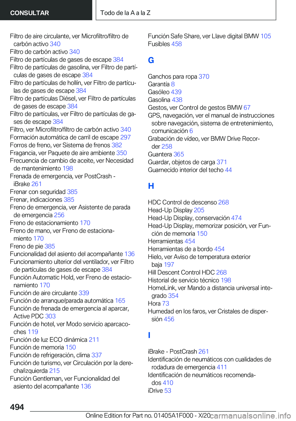 BMW X7 2021  Manuales de Empleo (in Spanish) �F�i�l�t�r�o��d�e��a�i�r�e��c�i�r�c�u�l�a�n�t�e�,��v�e�r��M�i�c�r�o�f�i�l�t�r�o�/�f�i�l�t�r�o��d�e�c�a�r�b�