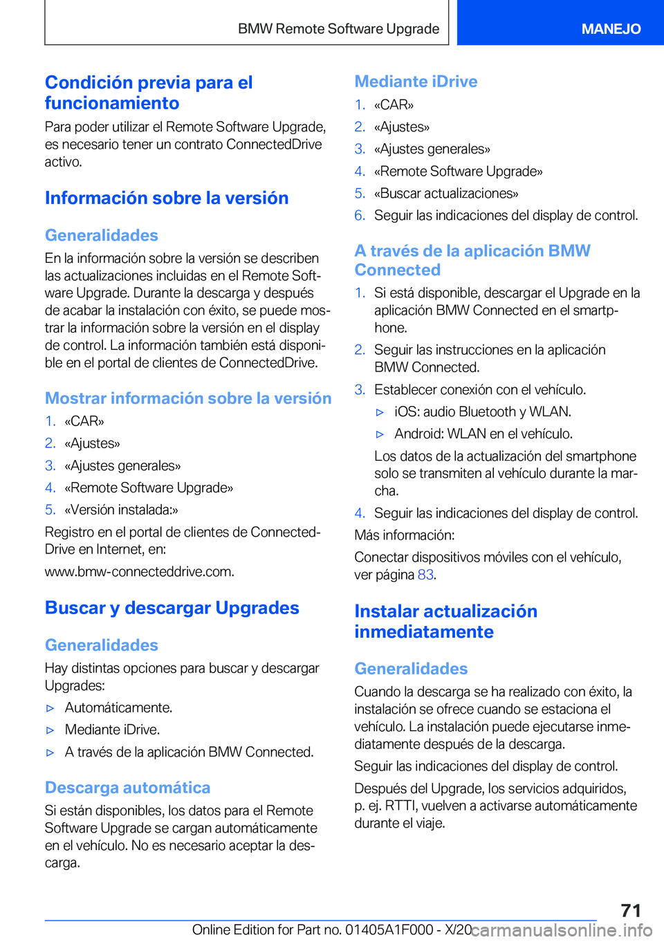 BMW X7 2021  Manuales de Empleo (in Spanish) �C�o�n�d�i�c�i�