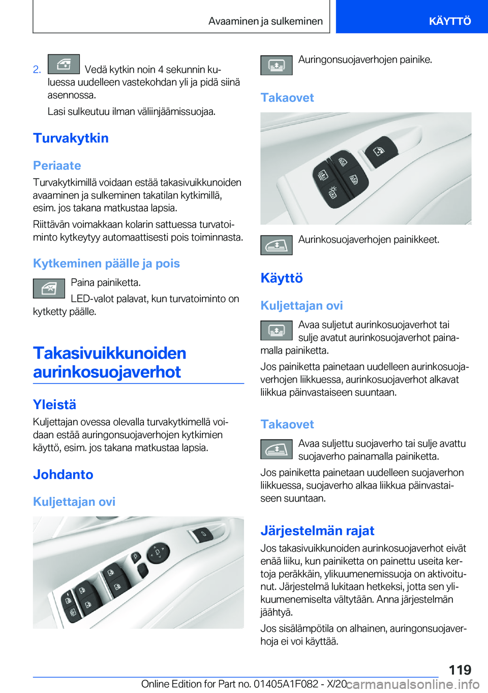 BMW X7 2021  Omistajan Käsikirja (in Finnish) �2�.���V�e�d�