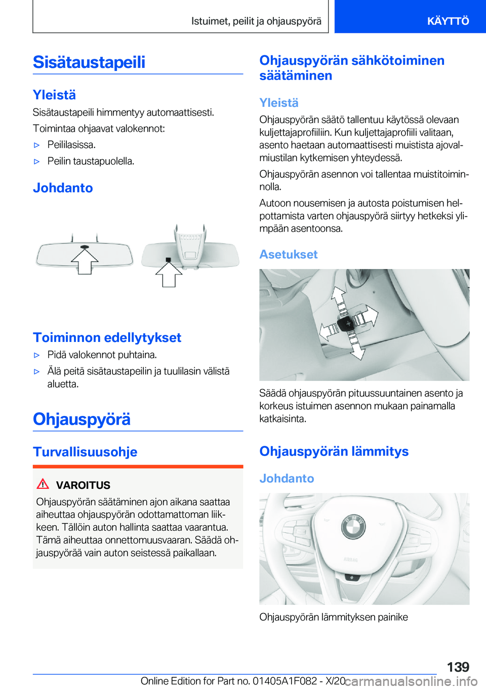 BMW X7 2021  Omistajan Käsikirja (in Finnish) �S�i�s�
