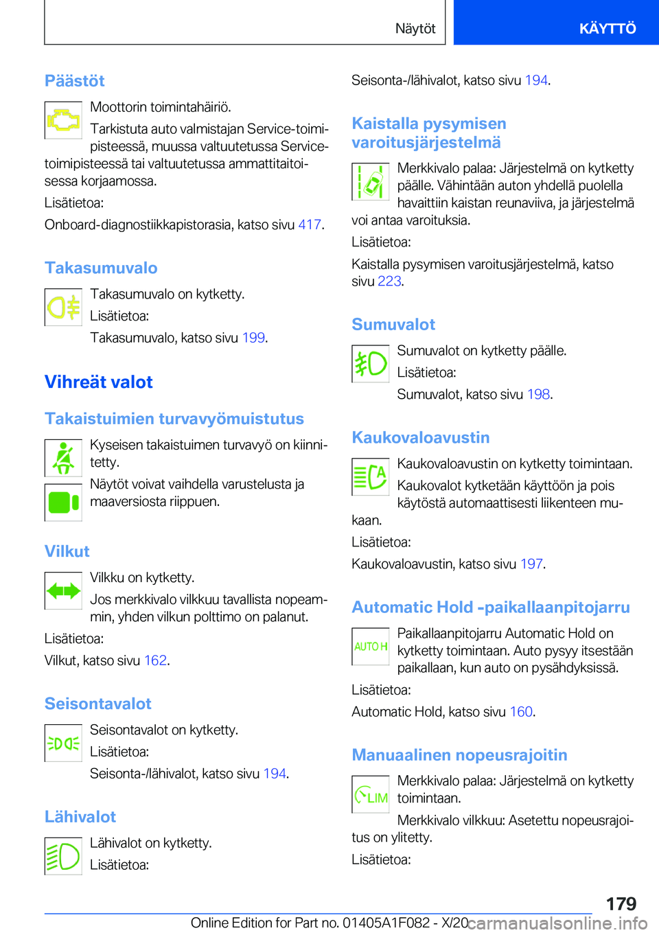 BMW X7 2021  Omistajan Käsikirja (in Finnish) �P�