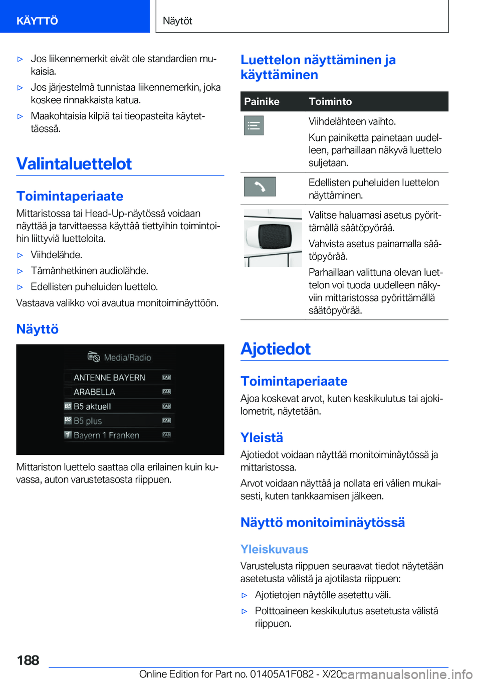 BMW X7 2021  Omistajan Käsikirja (in Finnish) 'x�J�o�s��l�i�i�k�e�n�n�e�m�e�r�k�i�t��e�i�v�