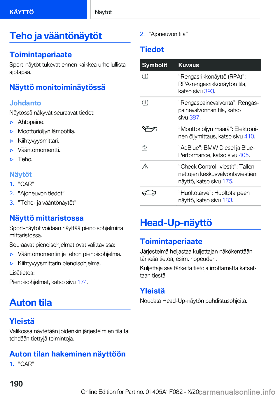 BMW X7 2021  Omistajan Käsikirja (in Finnish) �T�e�h�o��j�a��v�