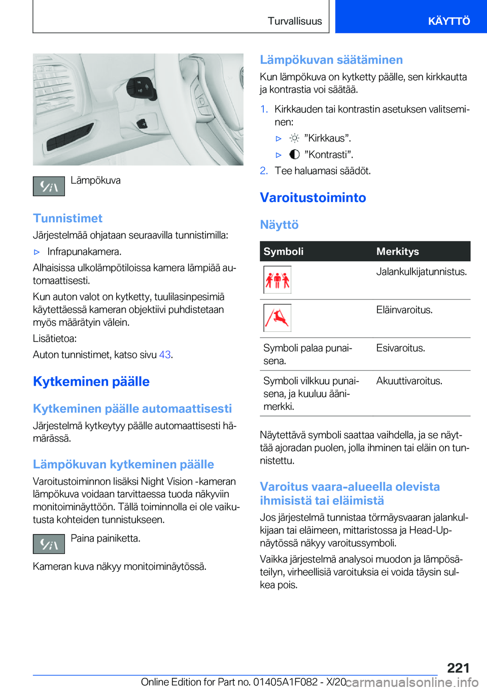 BMW X7 2021  Omistajan Käsikirja (in Finnish) �L�