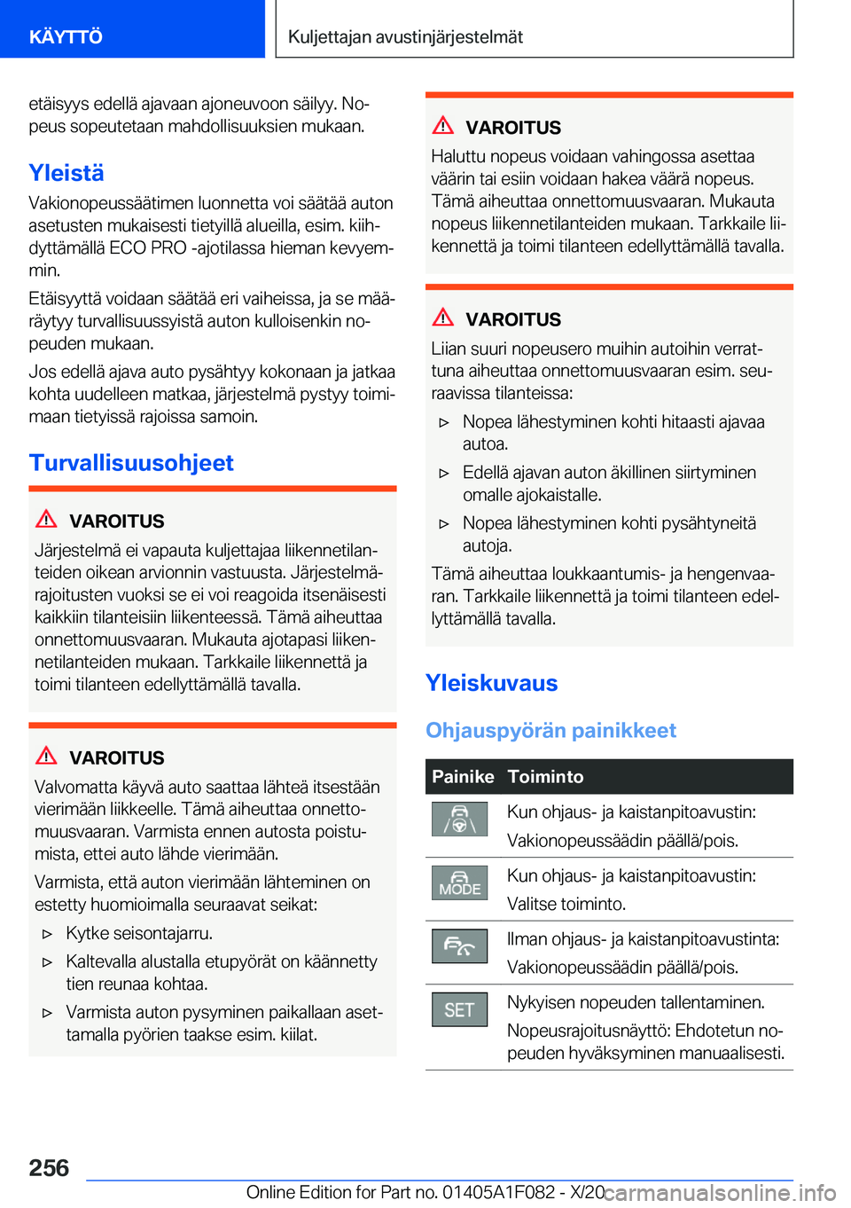 BMW X7 2021  Omistajan Käsikirja (in Finnish) �e�t�