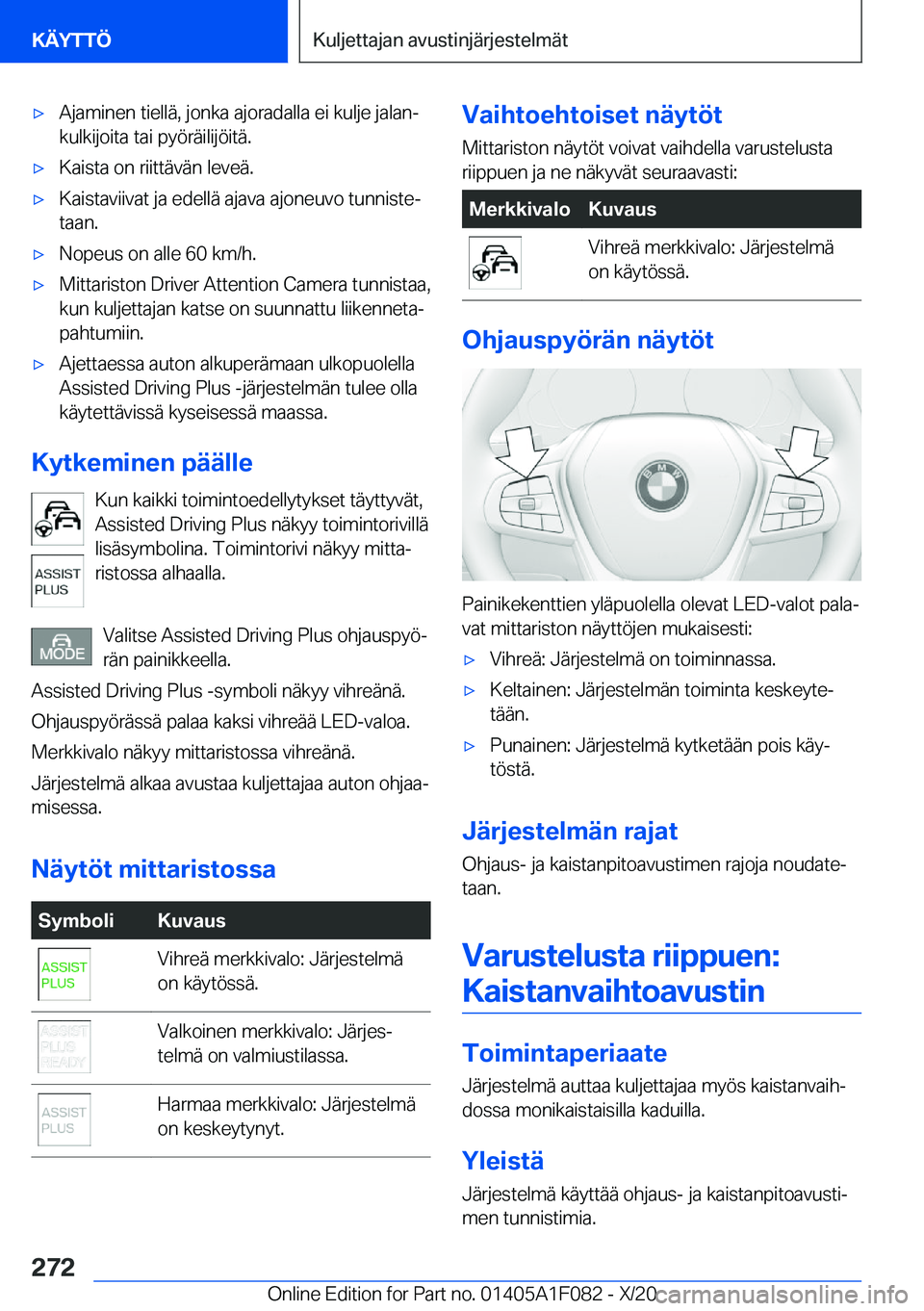 BMW X7 2021  Omistajan Käsikirja (in Finnish) 'x�A�j�a�m�i�n�e�n��t�i�e�l�l�
