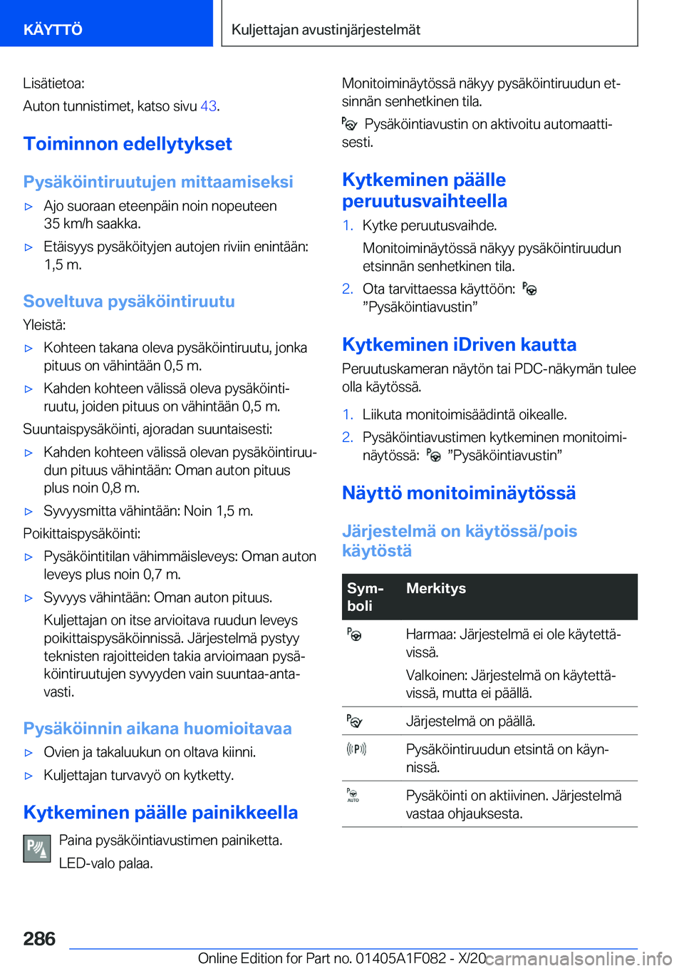 BMW X7 2021  Omistajan Käsikirja (in Finnish) �L�i�s�