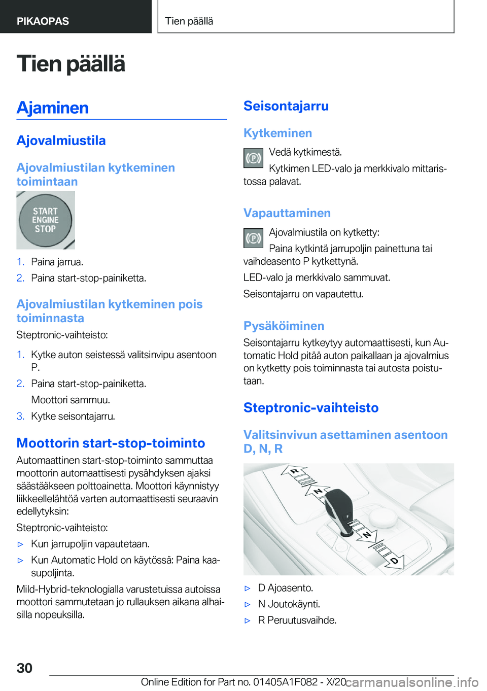 BMW X7 2021  Omistajan Käsikirja (in Finnish) �T�i�e�n��p�