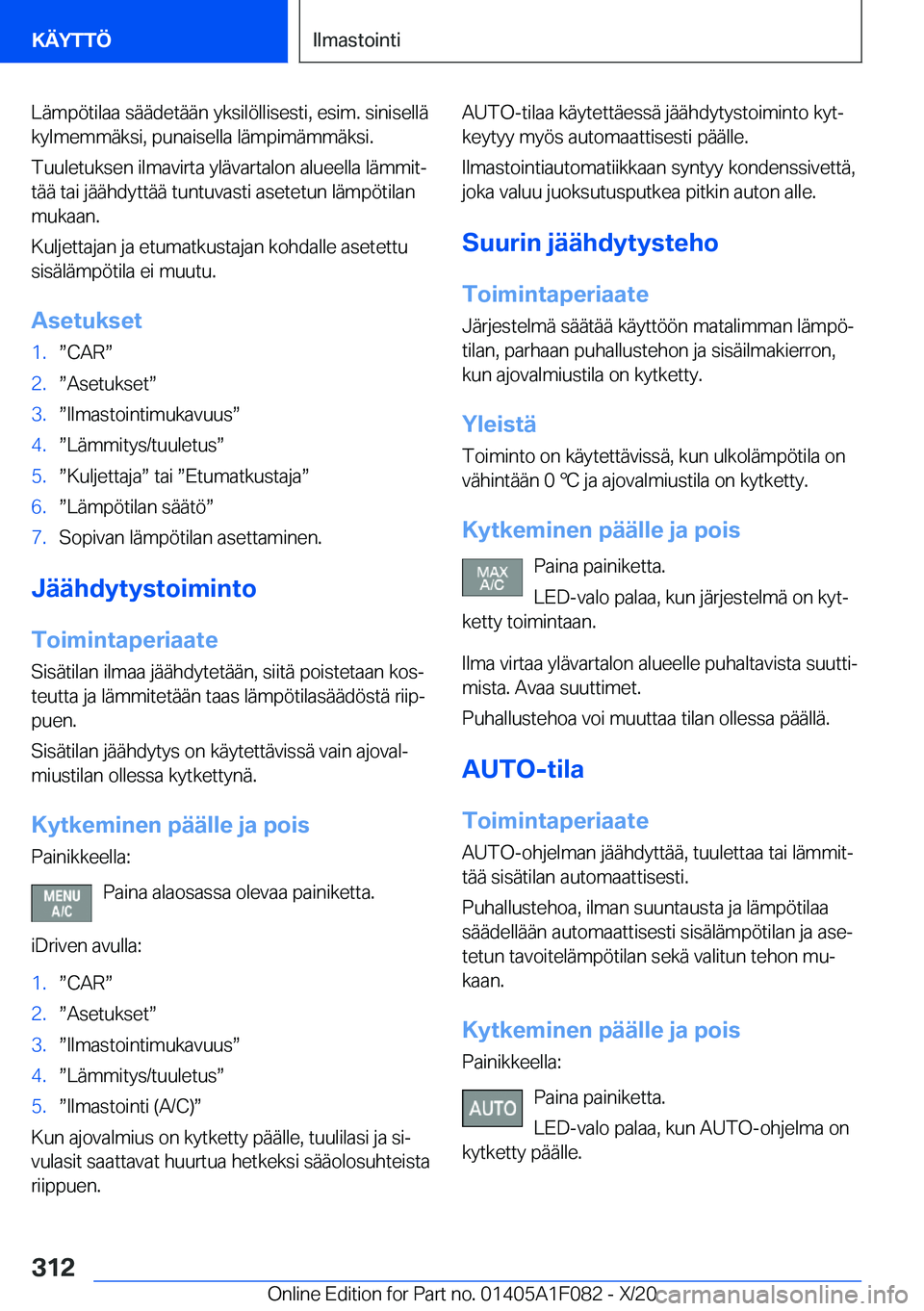 BMW X7 2021  Omistajan Käsikirja (in Finnish) �L�