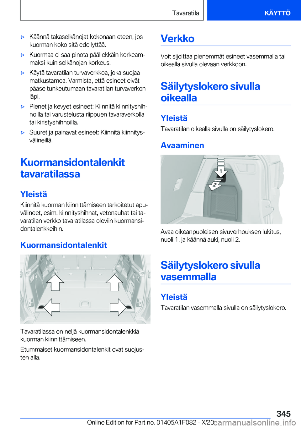 BMW X7 2021  Omistajan Käsikirja (in Finnish) 'x�K�