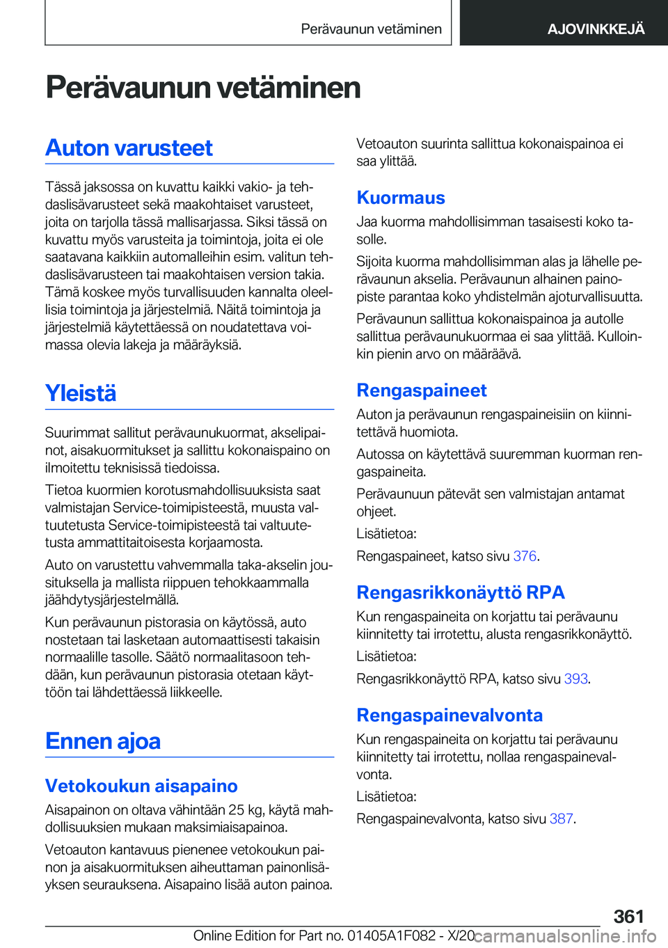 BMW X7 2021  Omistajan Käsikirja (in Finnish) �P�e�r�