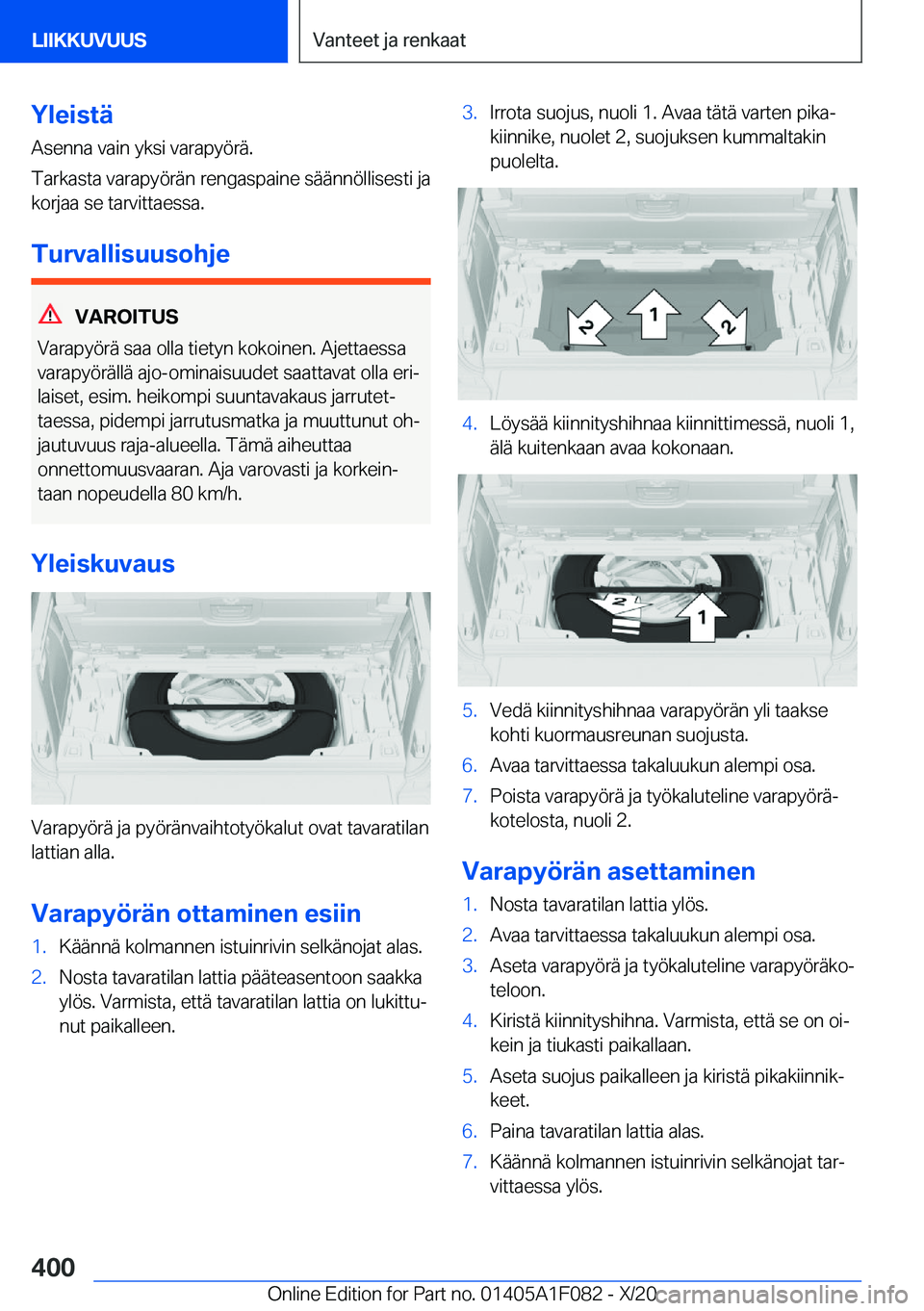 BMW X7 2021  Omistajan Käsikirja (in Finnish) �Y�l�e�i�s�t�