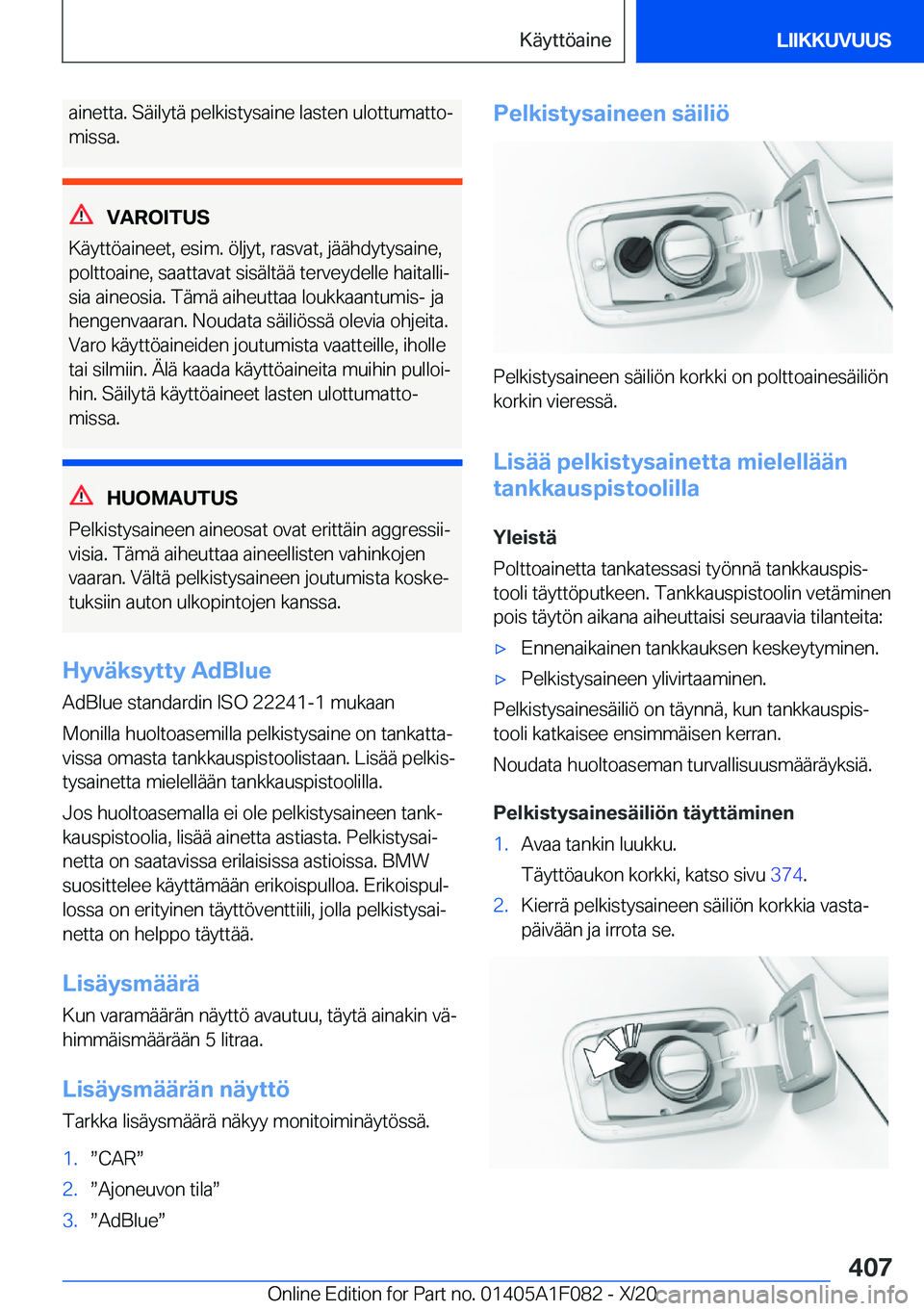 BMW X7 2021  Omistajan Käsikirja (in Finnish) �a�i�n�e�t�t�a�.��S�