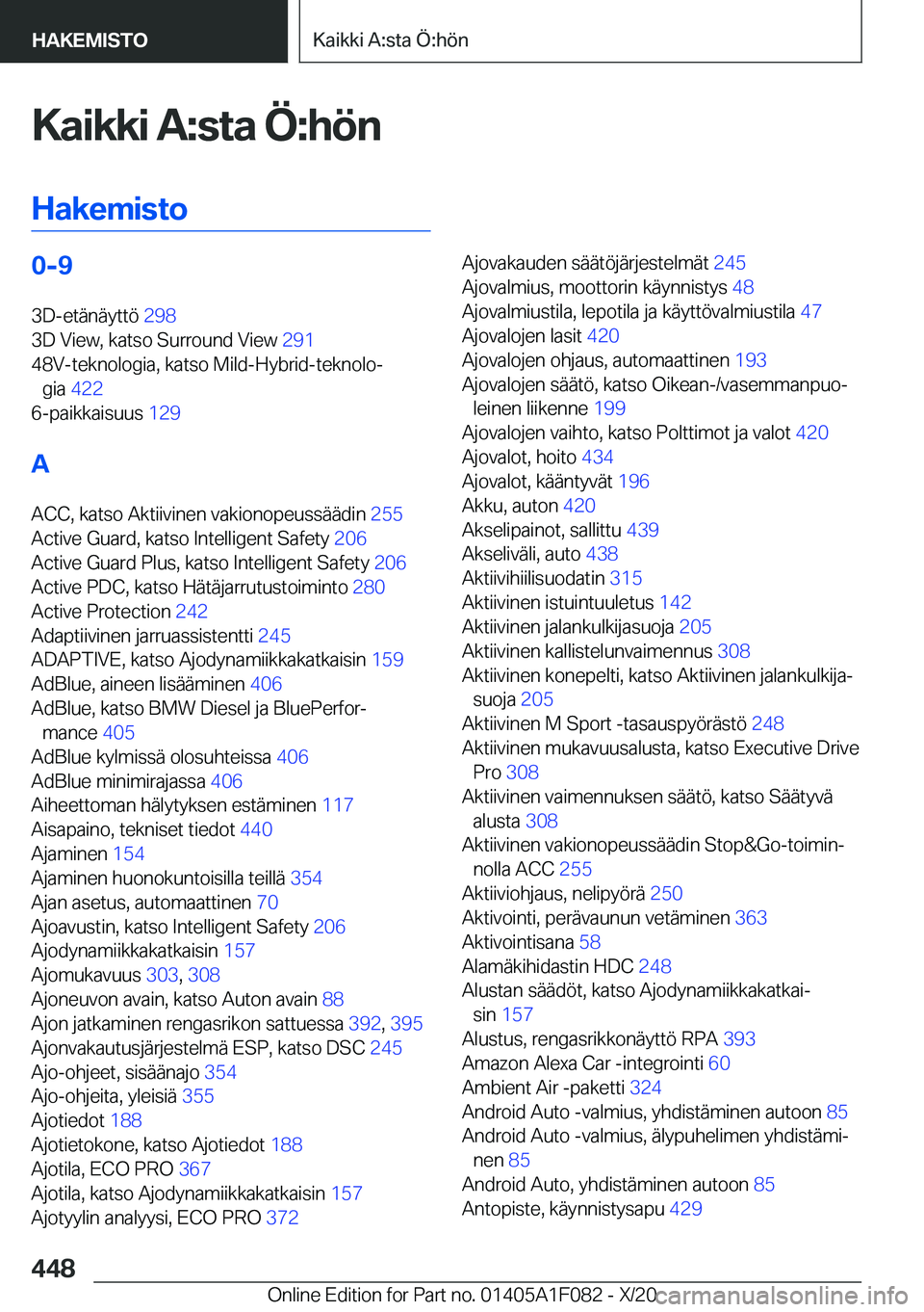 BMW X7 2021  Omistajan Käsikirja (in Finnish) �K�a�i�k�k�i��A�:�s�t�a��