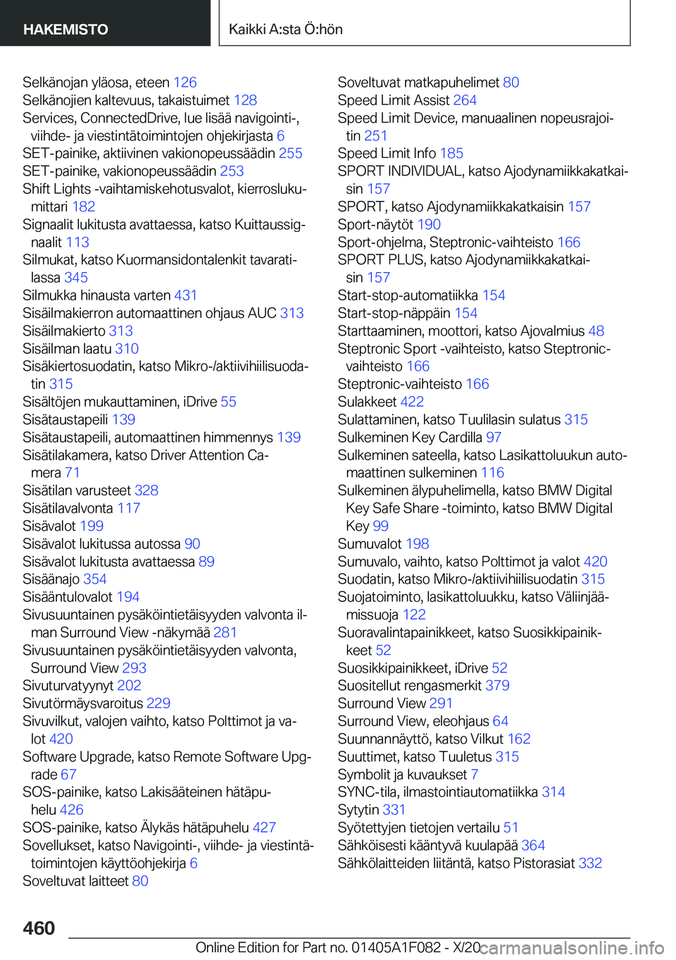 BMW X7 2021  Omistajan Käsikirja (in Finnish) �S�e�l�k�