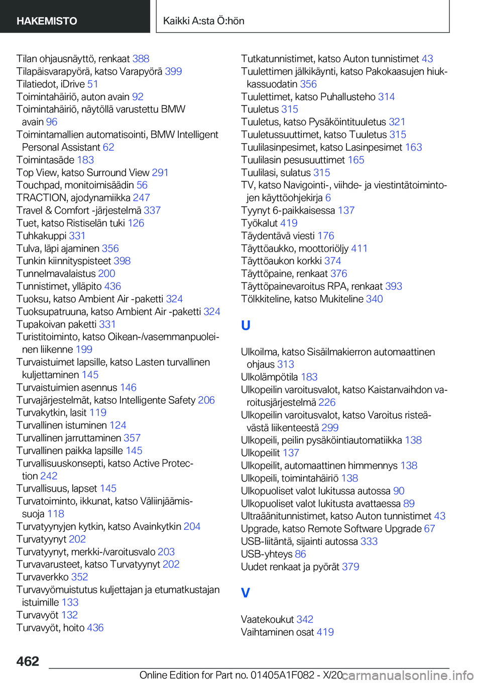 BMW X7 2021  Omistajan Käsikirja (in Finnish) �T�i�l�a�n��o�h�j�a�u�s�n�