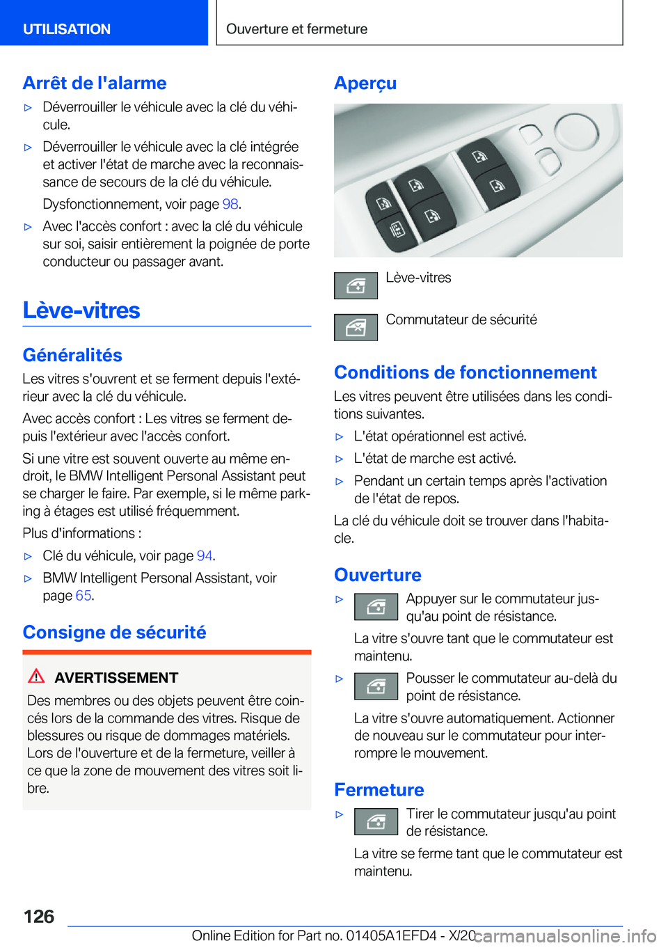 BMW X7 2021  Notices Demploi (in French) �A�r�r�ê�t��d�e��l�'�a�l�a�r�m�e'x�D�é�v�e�r�r�o�u�i�l�l�e�r��l�e��v�é�h�i�c�u�l�e��a�v�e�c��l�a��c�l�é��d�u��v�é�h�ij�c�u�l�e�.'x�D�é�v�e�r�r�o�u�i�l�l�e�r��l�e��v�é�h�