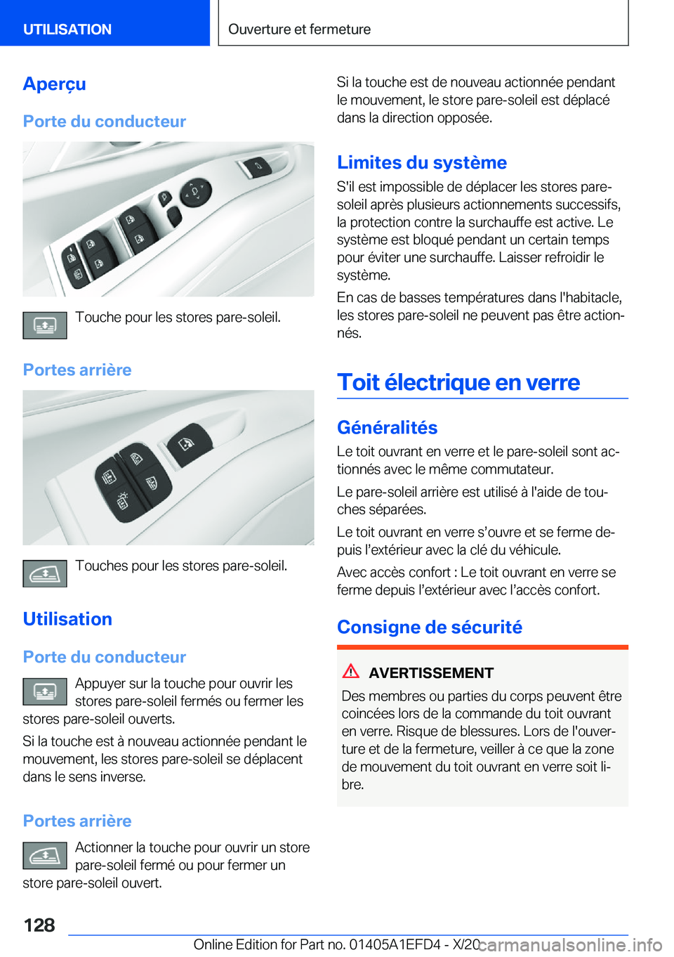BMW X7 2021  Notices Demploi (in French) �A�p�e�r�ç�u
�P�o�r�t�e��d�u��c�o�n�d�u�c�t�e�u�r
�T�o�u�c�h�e��p�o�u�r��l�e�s��s�t�o�r�e�s��p�a�r�e�-�s�o�l�e�i�l�.
�P�o�r�t�e�s��a�r�r�i�è�r�e
�T�o�u�c�h�e�s��p�o�u�r��l�e�s��s�t�o�r�e�s