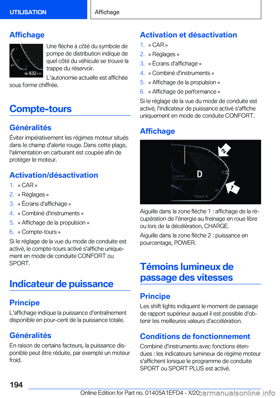 BMW X7 2021  Notices Demploi (in French) �A�f�f�i�c�h�a�g�e�U�n�e��f�l�è�c�h�e��