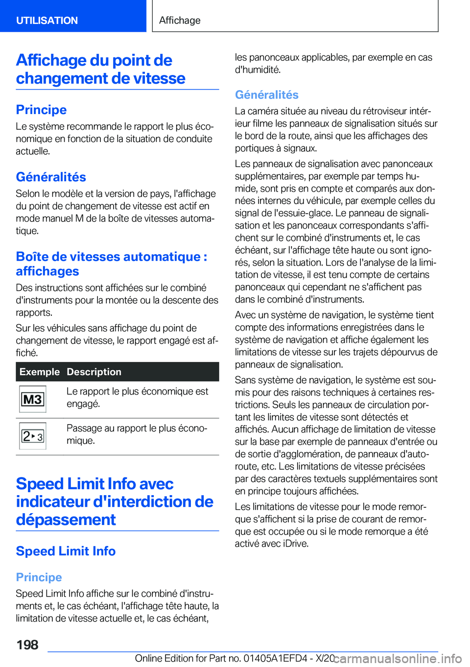 BMW X7 2021  Notices Demploi (in French) �A�f�f�i�c�h�a�g�e��d�u��p�o�i�n�t��d�e�c�h�a�n�g�e�m�e�n�t��d�e��v�i�t�e�s�s�e
�P�r�i�n�c�i�p�e
�L�e��s�y�s�t�è�m�e��r�e�c�o�m�m�a�n�d�e��l�e��r�a�p�p�o�r�t��l�e��p�l�u�s��é�c�oj �n�o�