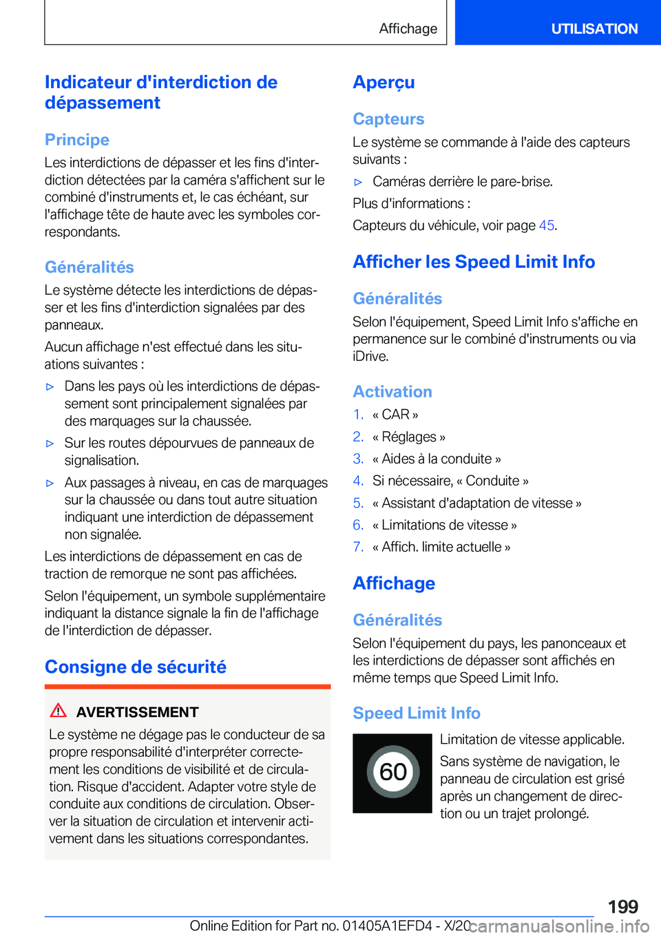 BMW X7 2021  Notices Demploi (in French) �I�n�d�i�c�a�t�e�u�r��d�'�i�n�t�e�r�d�i�c�t�i�o�n��d�e
�d�é�p�a�s�s�e�m�e�n�t
�P�r�i�n�c�i�p�e�L�e�s��i�n�t�e�r�d�i�c�t�i�o�n�s��d�e��d�é�p�a�s�s�e�r��e�t��l�e�s��f�i�n�s��d�'�i�n�t