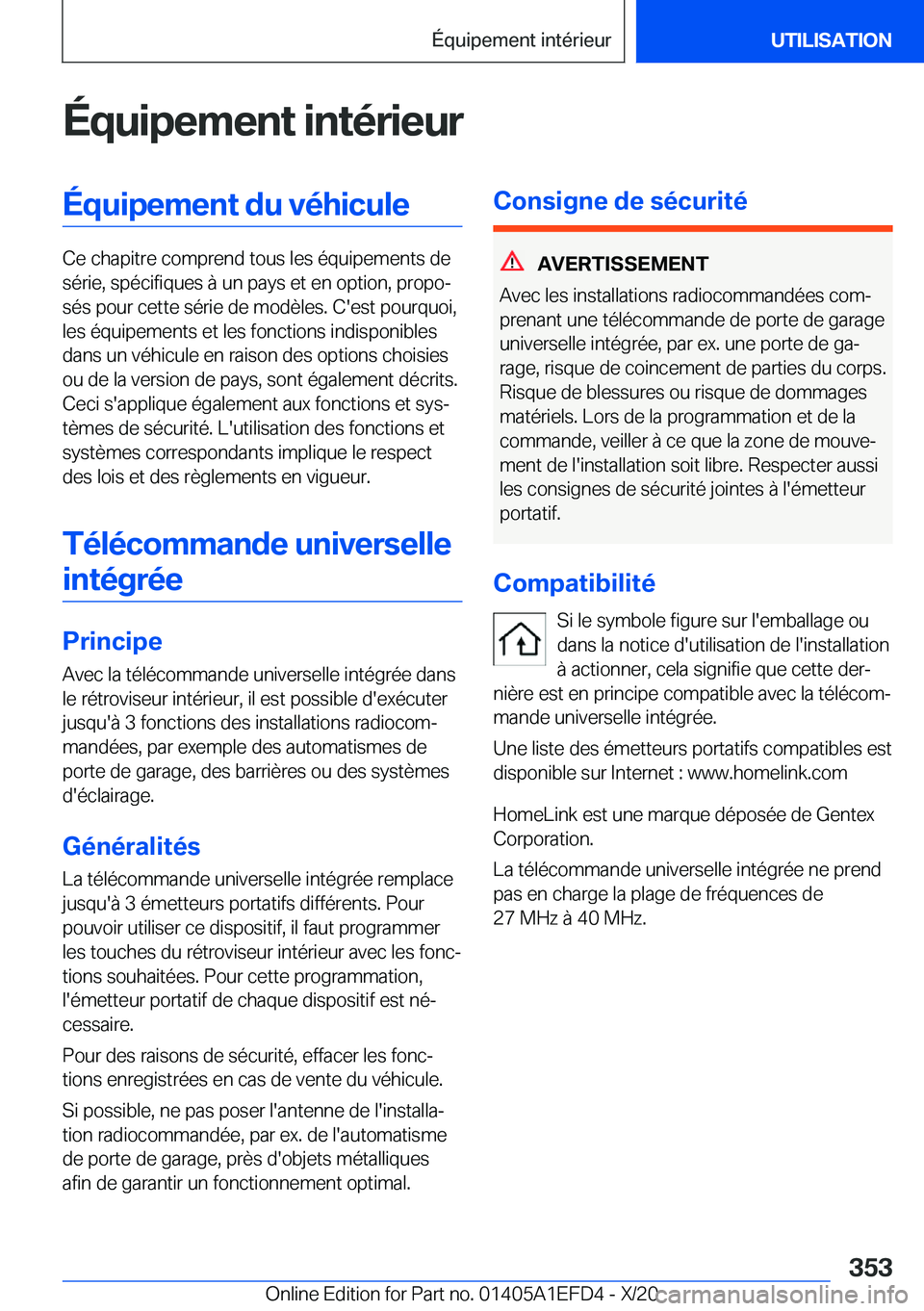 BMW X7 2021  Notices Demploi (in French) �