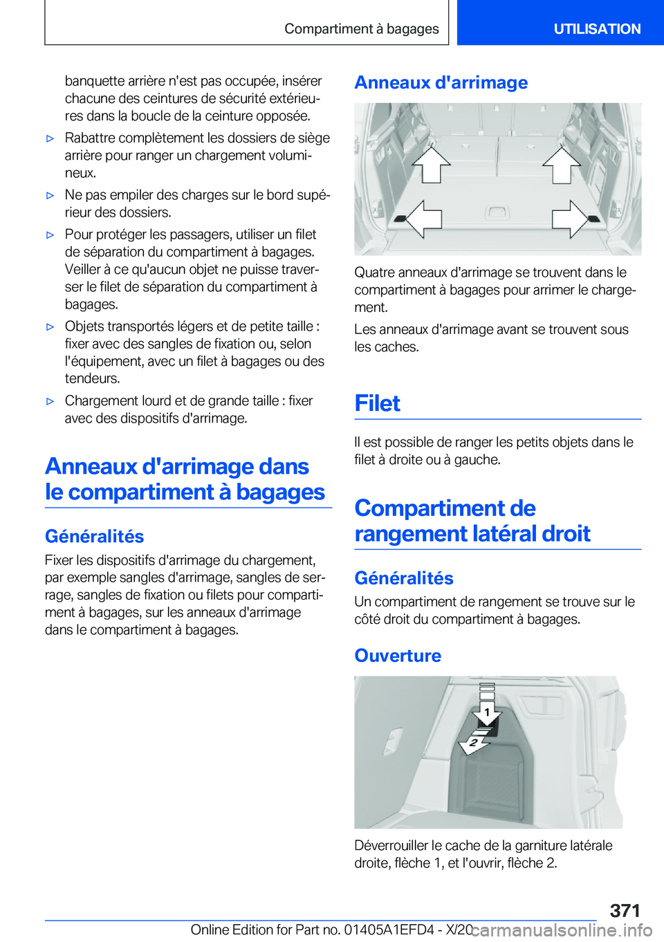 BMW X7 2021  Notices Demploi (in French) �b�a�n�q�u�e�t�t�e��a�r�r�i�è�r�e��n�'�e�s�t��p�a�s��o�c�c�u�p�é�e�,��i�n�s�é�r�e�r�c�h�a�c�u�n�e��d�e�s��c�e�i�n�t�u�r�e�s��d�e��s�é�c�u�r�i�t�é��e�x�t�é�r�i�e�uj�r�e�s��d�a�n�s