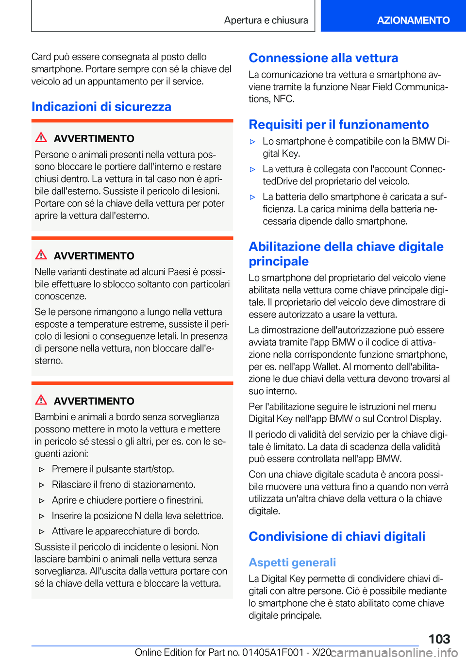 BMW X7 2021  Libretti Di Uso E manutenzione (in Italian) �C�a�r�d��p�u�