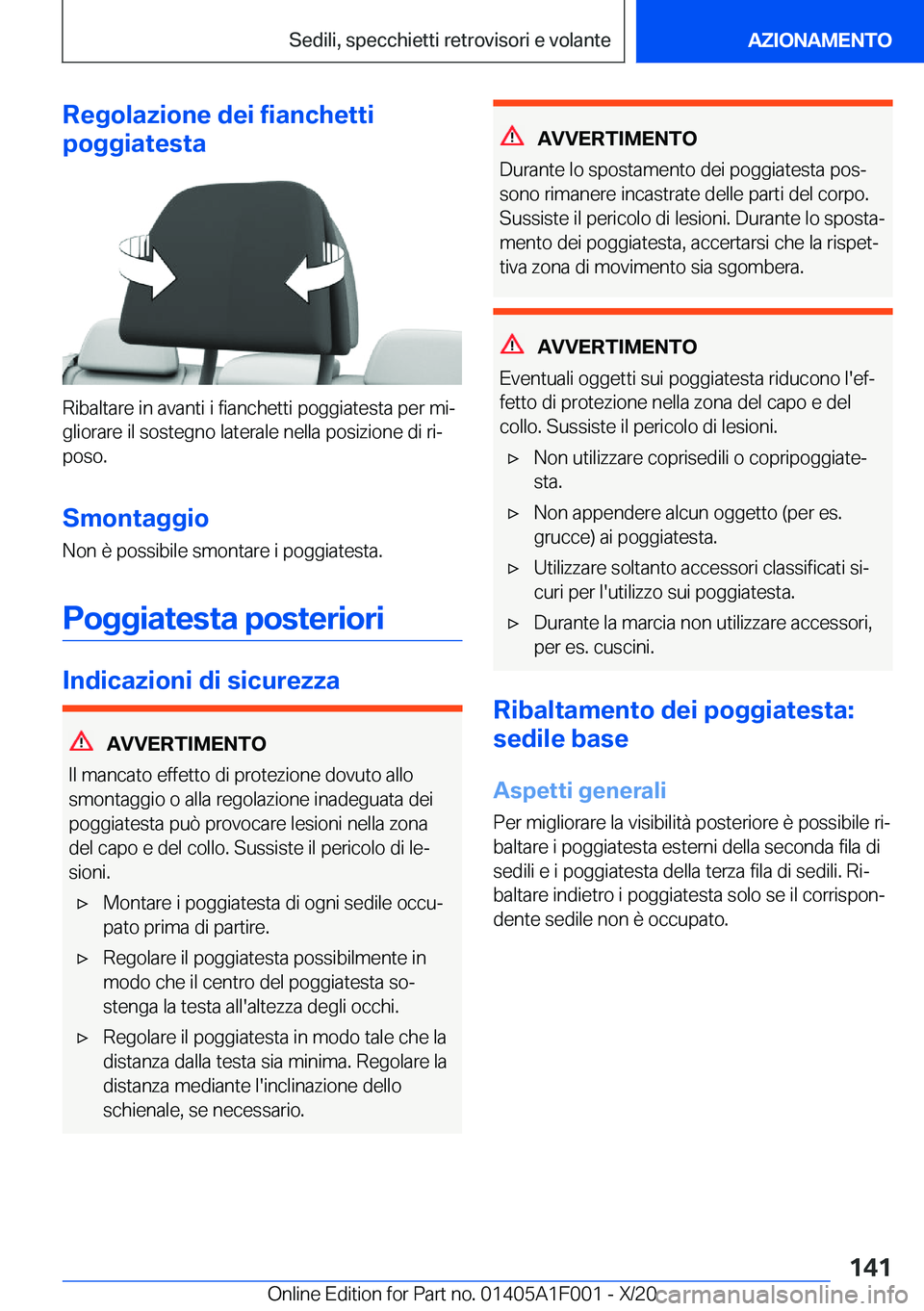 BMW X7 2021  Libretti Di Uso E manutenzione (in Italian) �R�e�g�o�l�a�z�i�o�n�e��d�e�i��f�i�a�n�c�h�e�t�t�i
�p�o�g�g�i�a�t�e�s�t�a
�R�i�b�a�l�t�a�r�e��i�n��a�v�a�n�t�i��i��f�i�a�n�c�h�e�t�t�i��p�o�g�g�i�a�t�e�s�t�a��p�e�r��m�iª
�g�l�i�o�r�a�r�e�