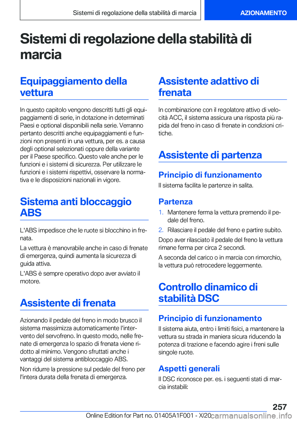 BMW X7 2021  Libretti Di Uso E manutenzione (in Italian) �S�i�s�t�e�m�i��d�i��r�e�g�o�l�a�z�i�o�n�e��d�e�l�l�a��s�t�a�b�i�l�i�t�