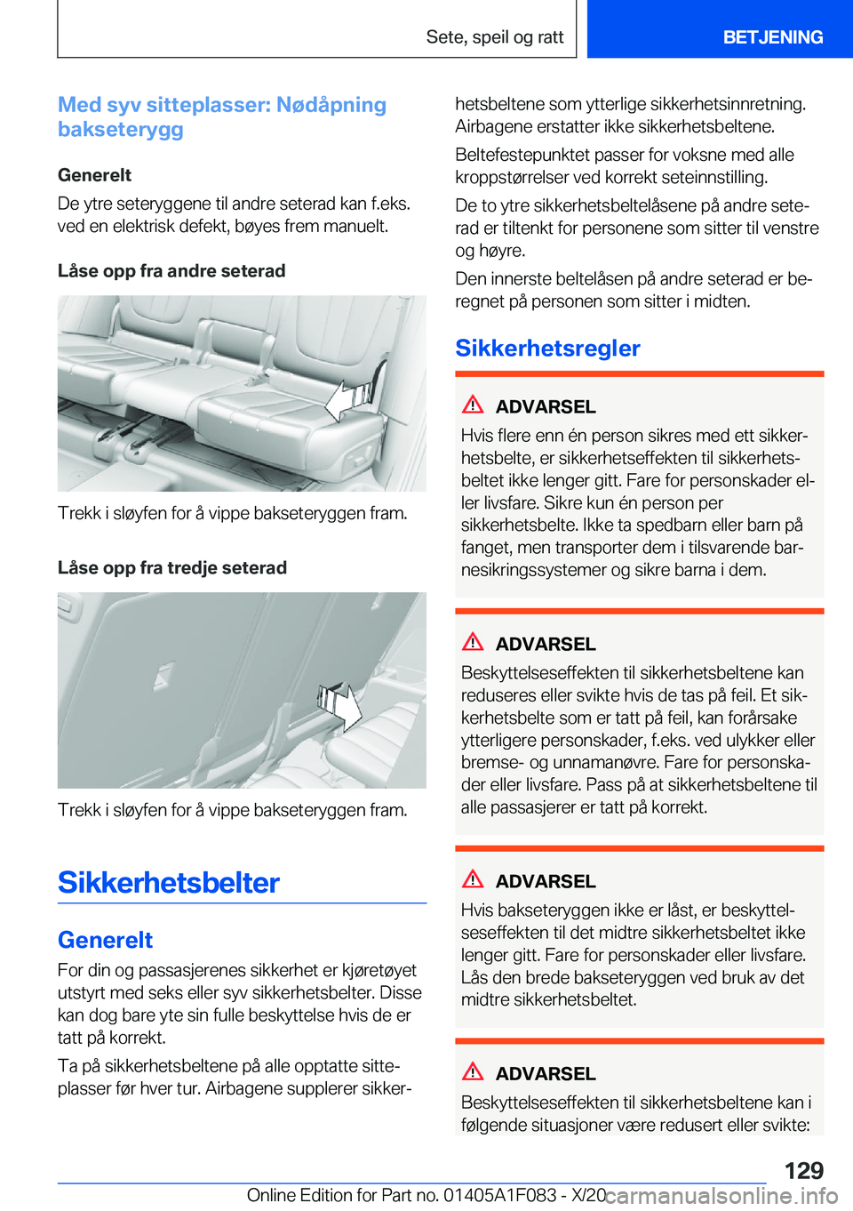 BMW X7 2021  InstruksjonsbØker (in Norwegian) �M�e�d��s�y�v��s�i�t�t�e�p�l�a�s�s�e�r�:��N�