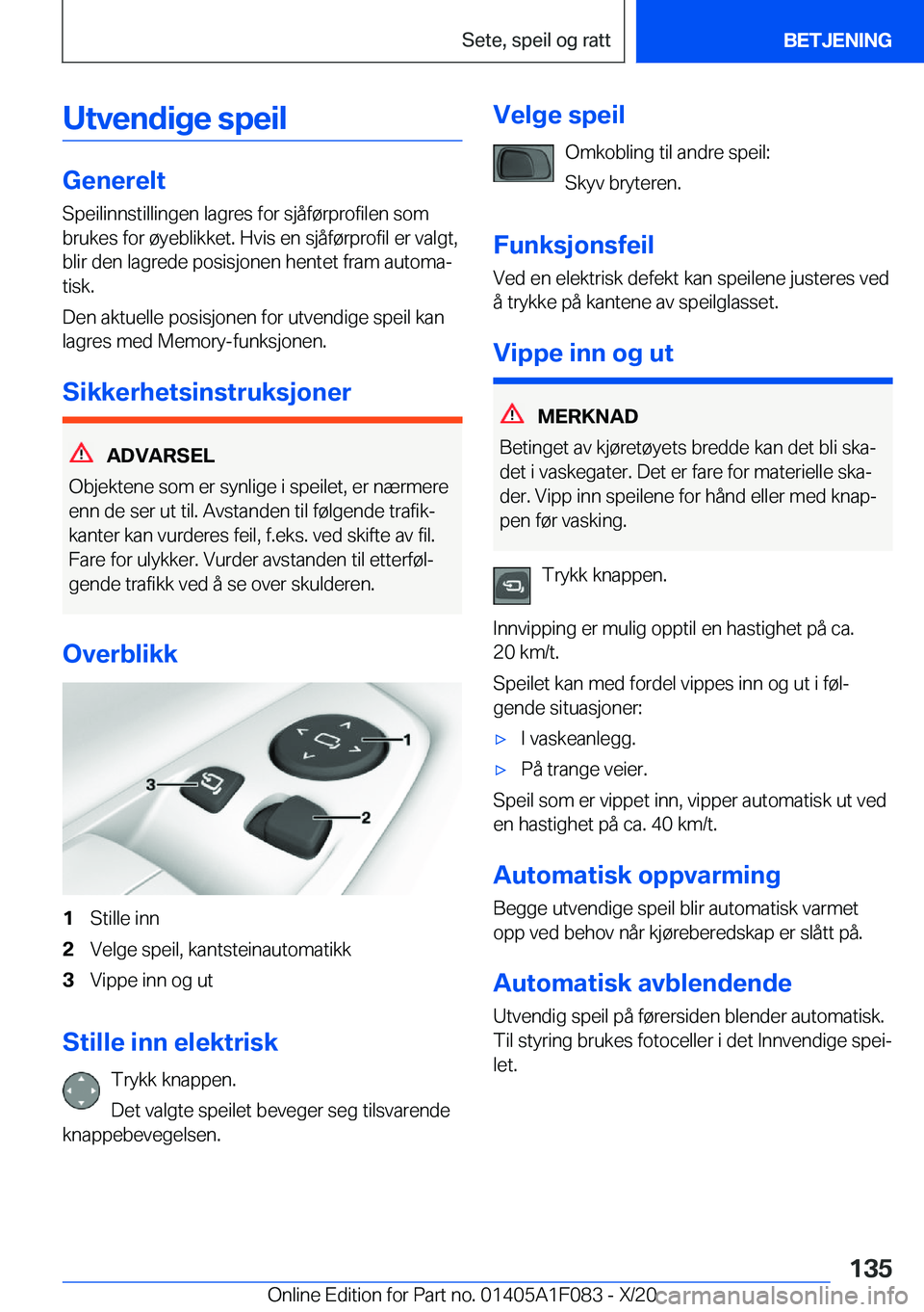 BMW X7 2021  InstruksjonsbØker (in Norwegian) �U�t�v�e�n�d�i�g�e��s�p�e�i�l
�G�e�n�e�r�e�l�t�S�p�e�i�l�i�n�n�s�t�i�l�l�i�n�g�e�n��l�a�g�r�e�s��f�o�r��s�j�å�f�
